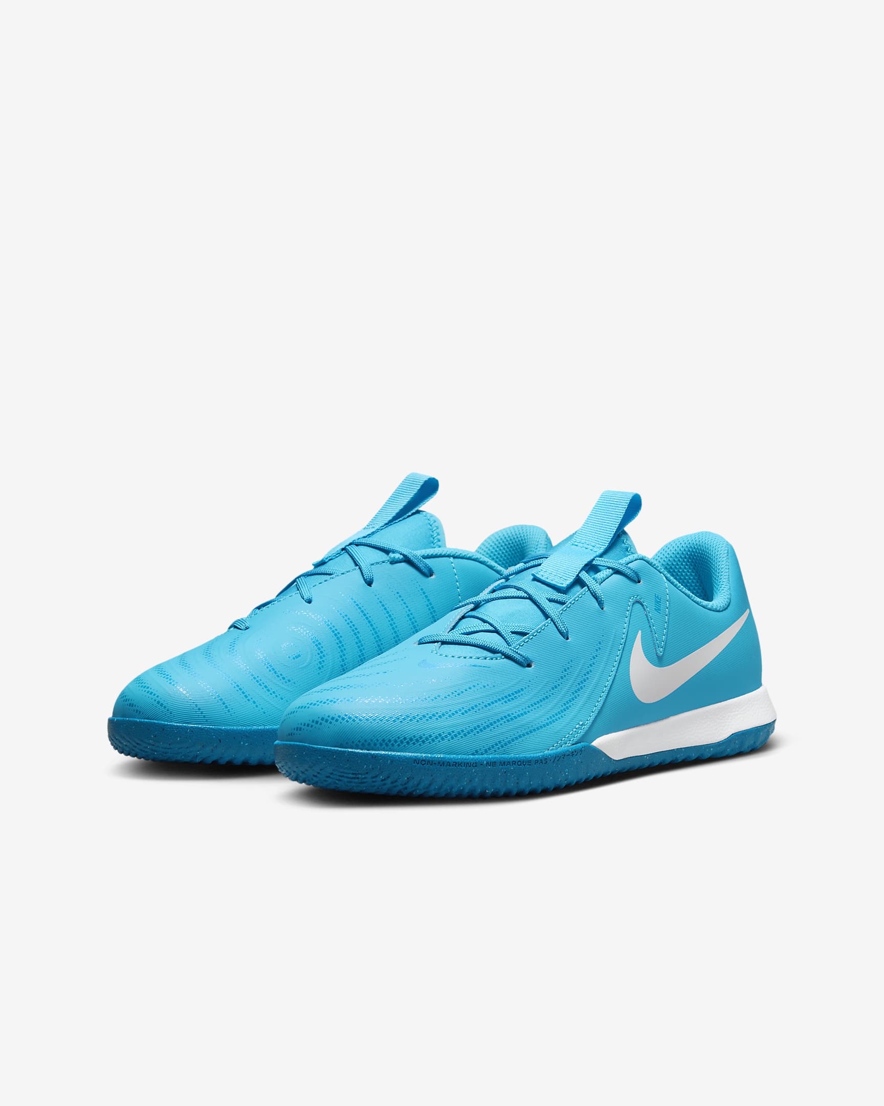 Ποδοσφαιρικά παπούτσια IC Nike Jr. Phantom GX 2 Academy για μικρά/μεγάλα παιδιά - Blue Fury/Λευκό