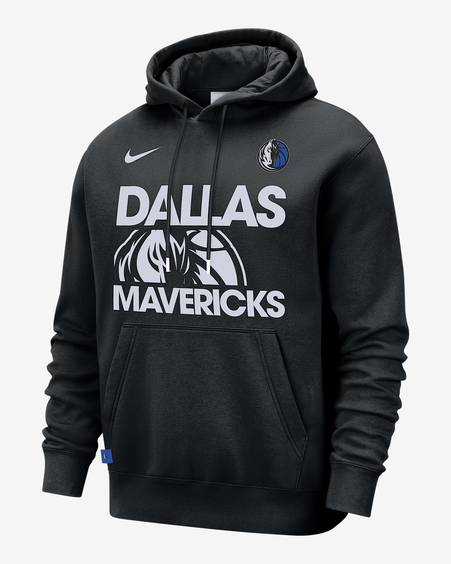 Dallas Mavericks Club Courtside Men's Nike NBA Pullover Hoodie - Black/White