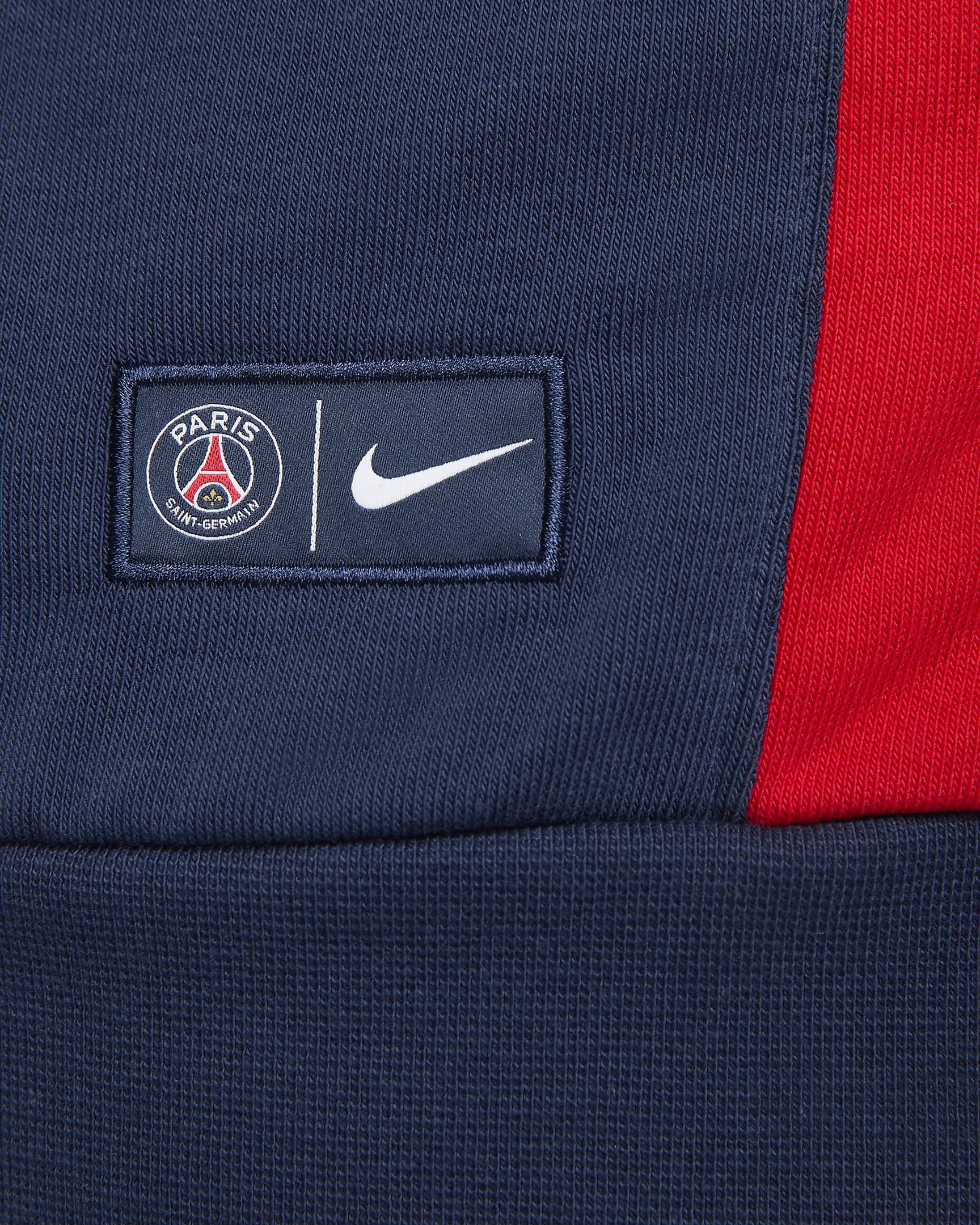 Sudadera con gorro sin cierre de fútbol Nike Dri-FIT para mujer Paris Saint-Germain Standard Issue - Azul marino medianoche/Rojo universitario/Rojo universitario