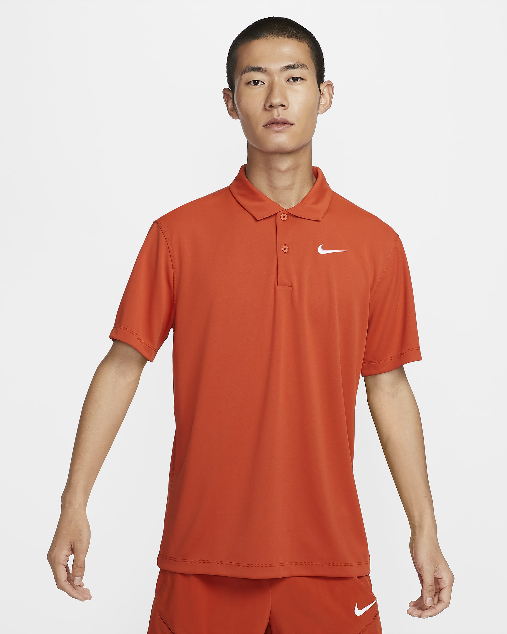 NikeCourt Dri-FIT Men's Tennis Polo - Rust Factor/White