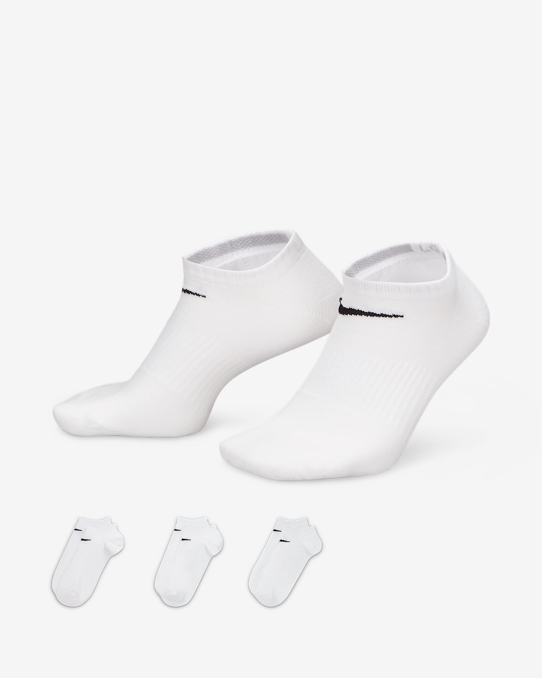 Nike Performance Lightweight Training No-Show Socks (3 Pairs) - White/Black