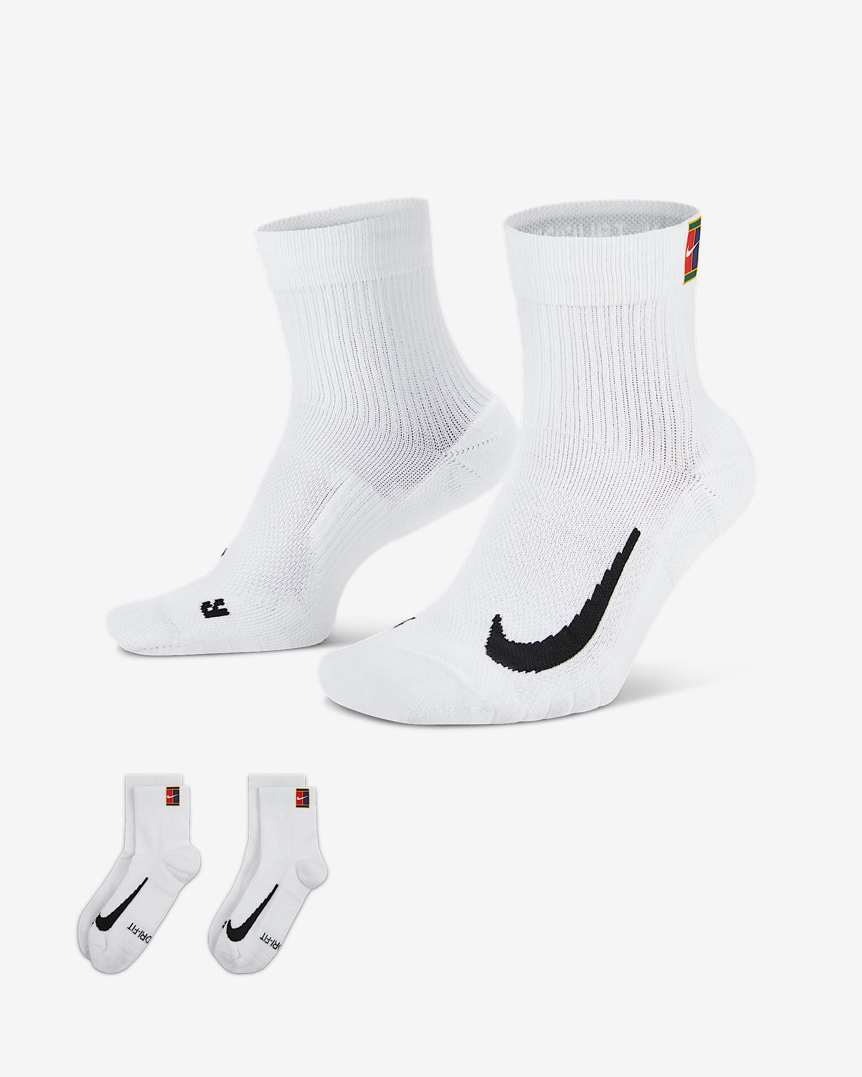 NikeCourt Multiplier Max Tennis Ankle Socks (2 Pairs). Nike SG