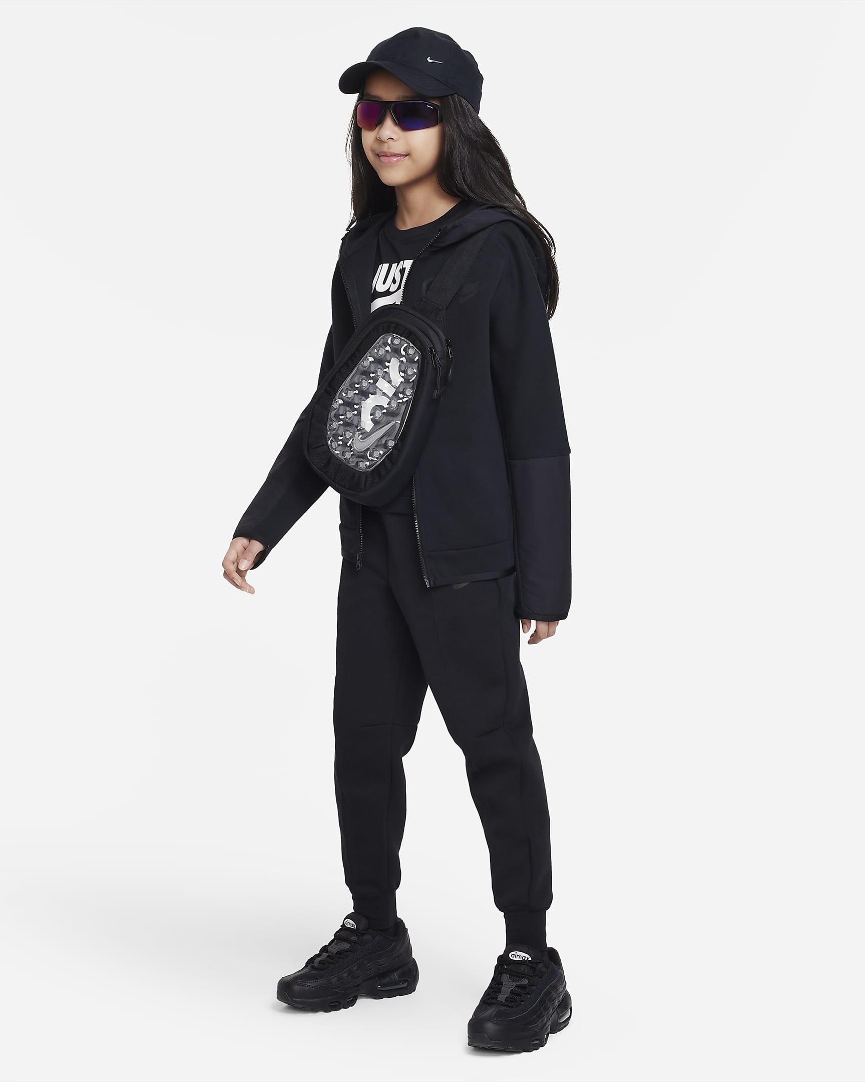 Nike Sportswear Tech Fleece Big Kids' (Girls') Joggers - Black/Black/Black