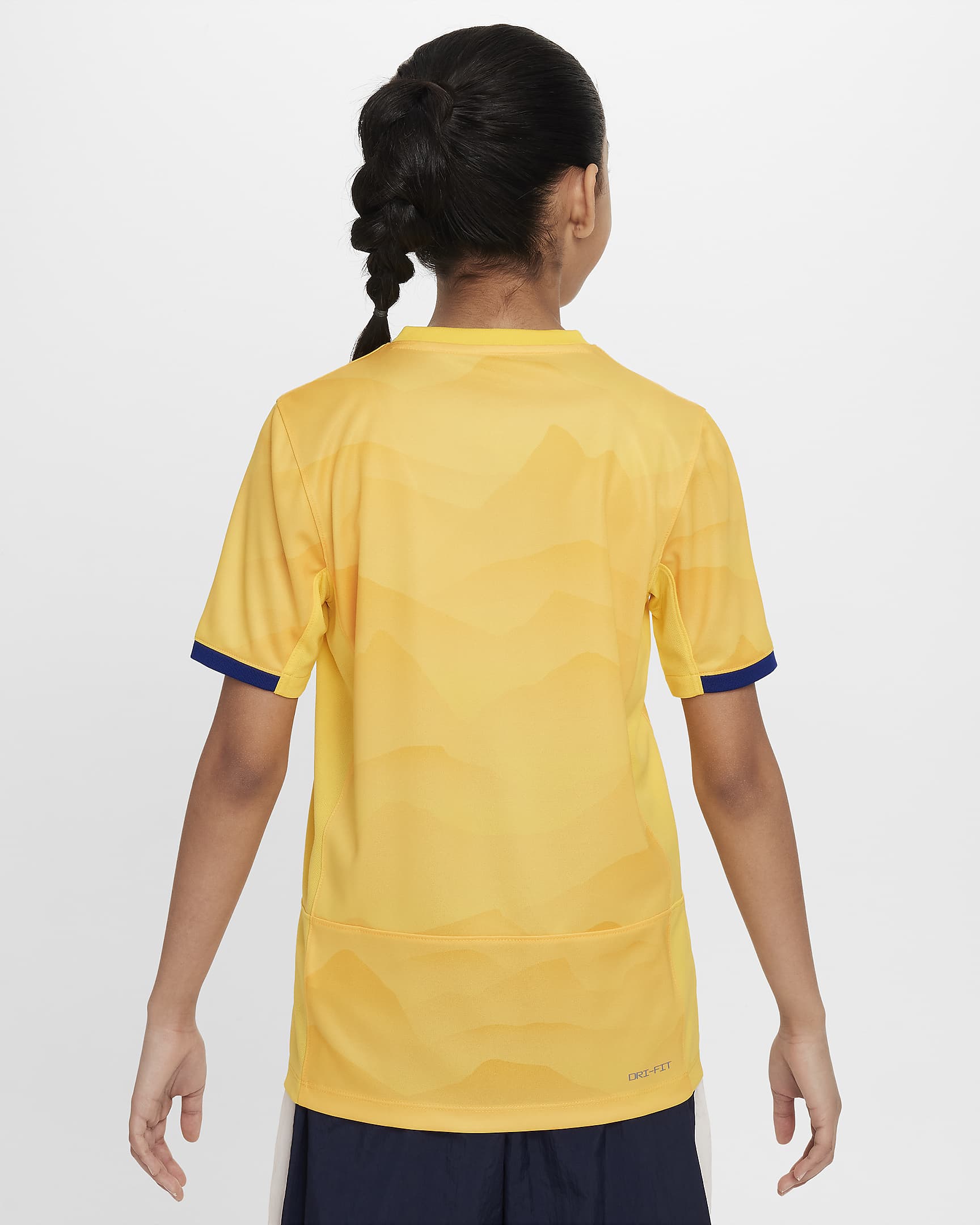 Jersey Nike Dri-FIT de la NWSL replica del Utah Royals local 2024 Stadium para niños talla grande - Amarillo universitario