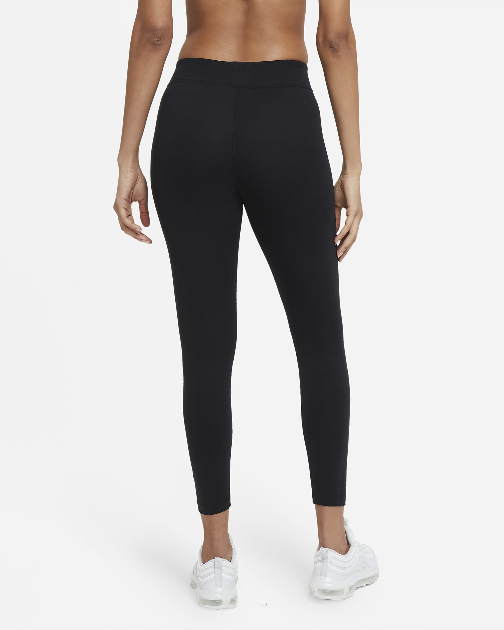 Nike Sportswear Essential 7/8-legging met halfhoge taille voor dames - Zwart/Wit