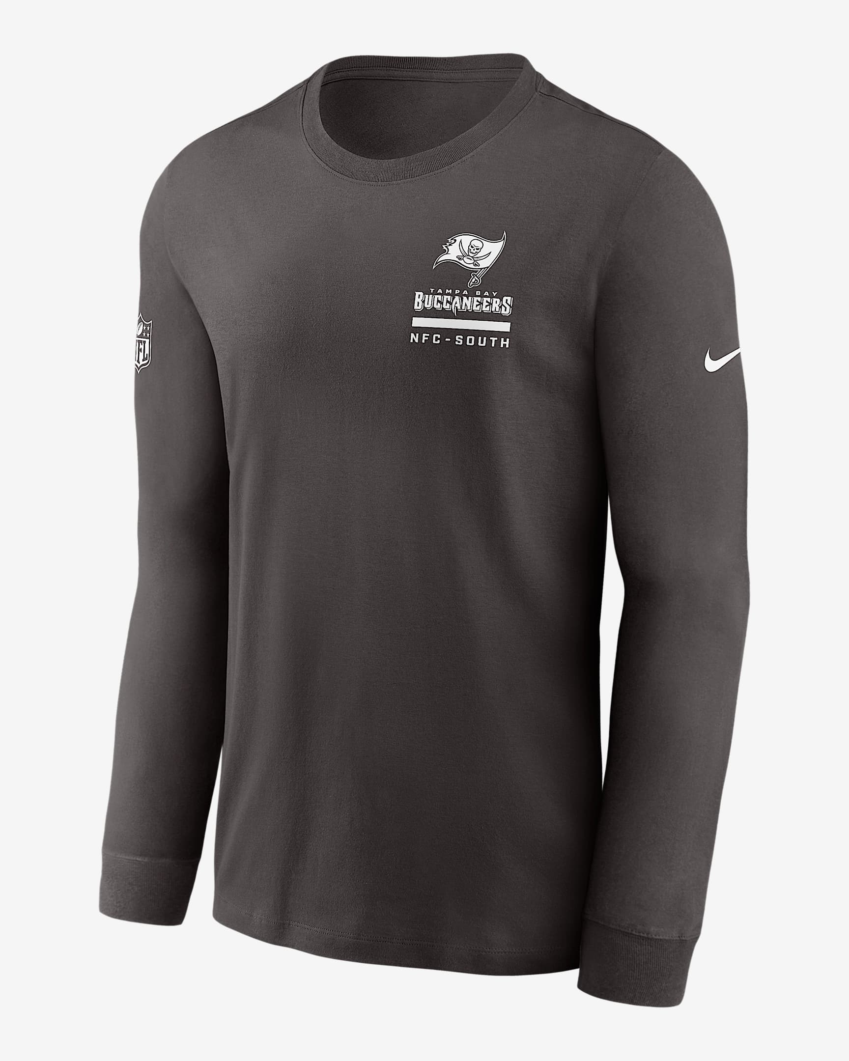 Tampa Bay Buccaneers Sideline Team Issue Men's Nike Dri-FIT NFL Long-Sleeve T-Shirt - Deep Pewter