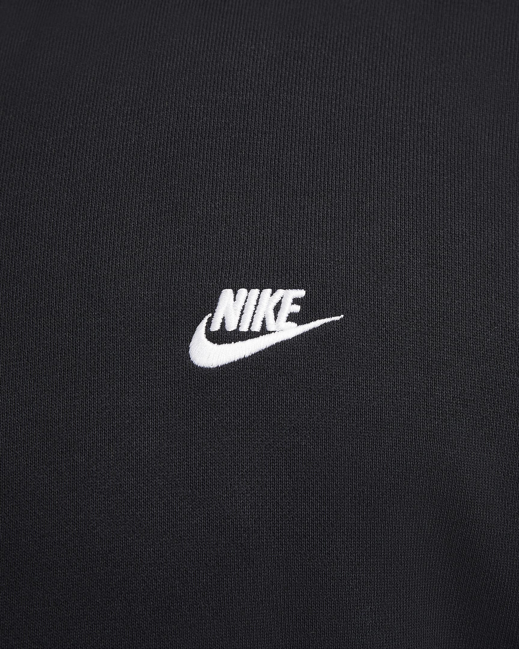 Nike Club Fleece Men's Oversized French Terry Pullover Hoodie - Black/Black/White