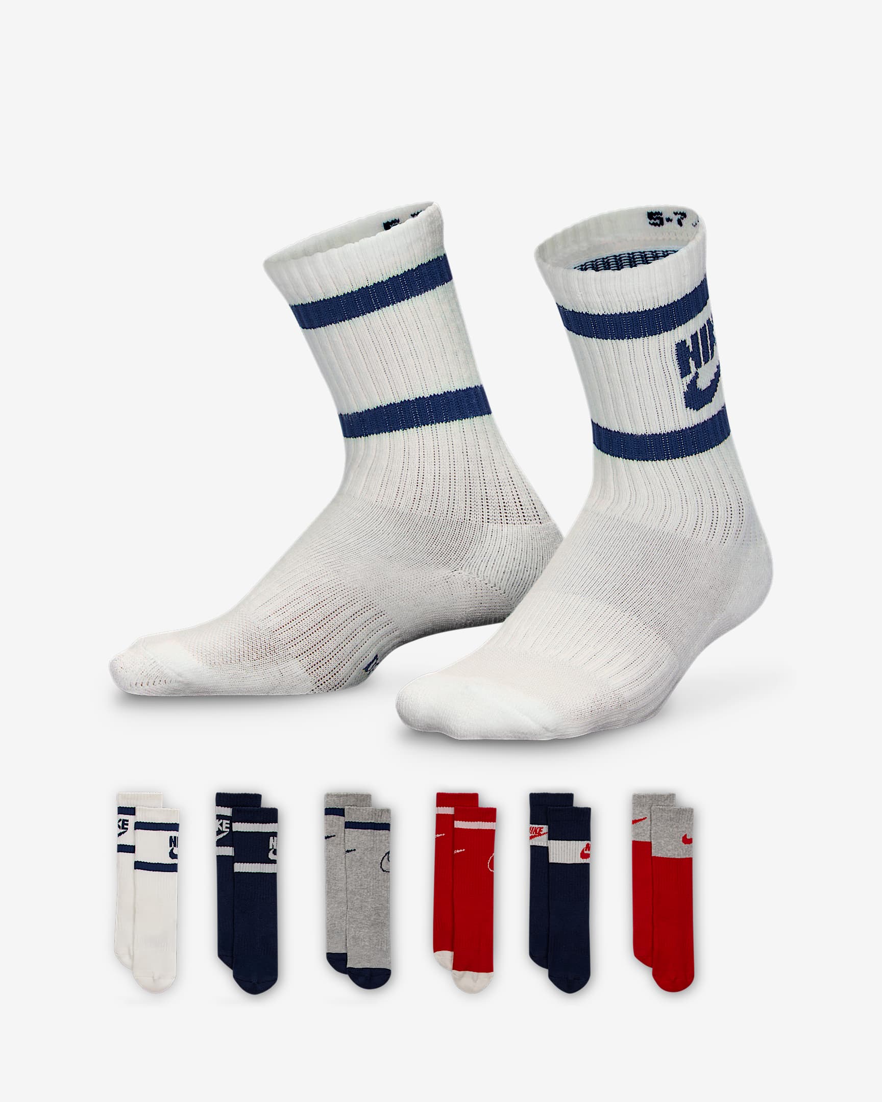 Nike Dri-FIT Baby (12-24M) Retro Crew Socks (6 Pairs) - Sail
