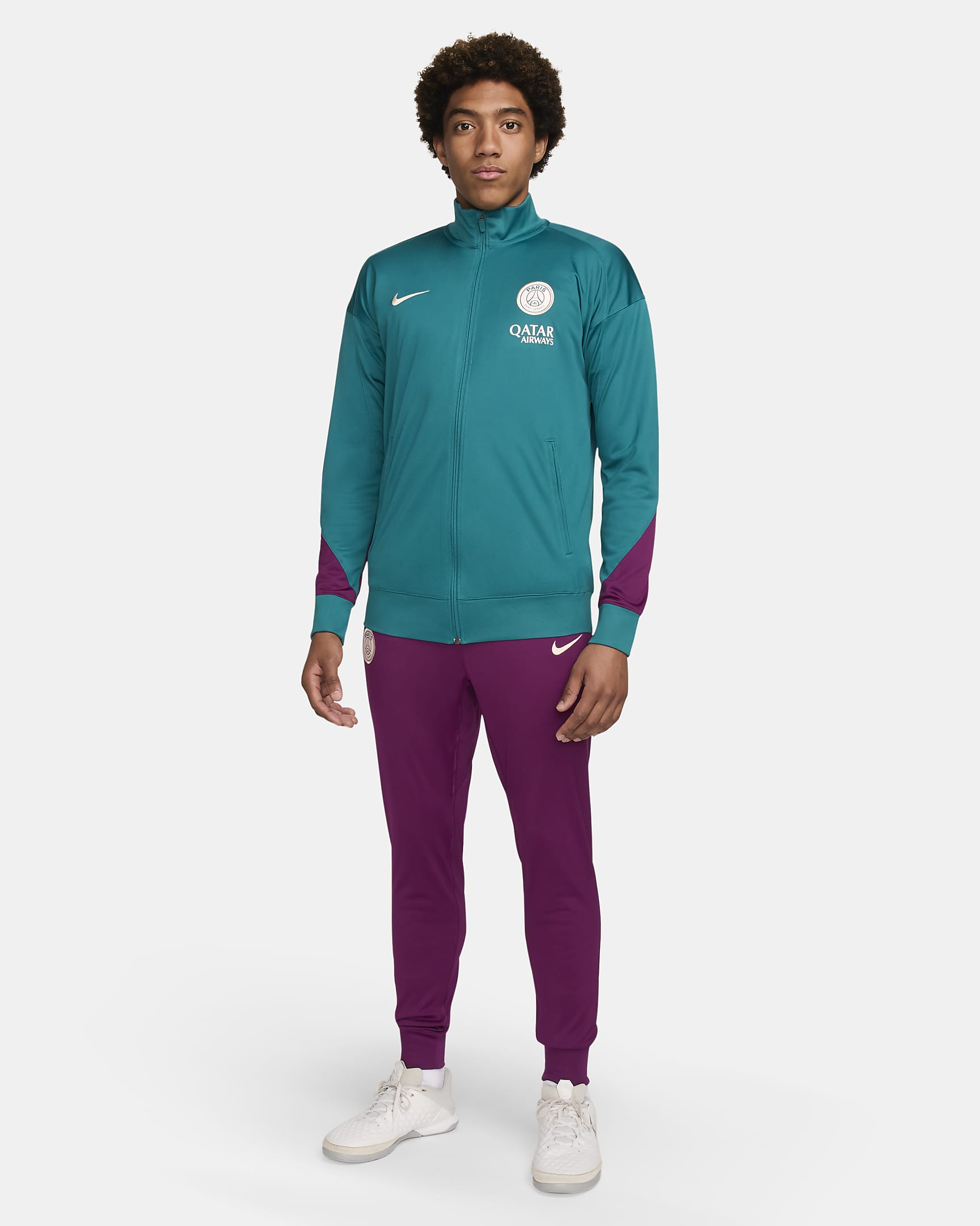 Paris Saint-Germain Strike Men's Nike Dri-FIT Football Knit Tracksuit - Geode Teal/Bordeaux/Guava Ice