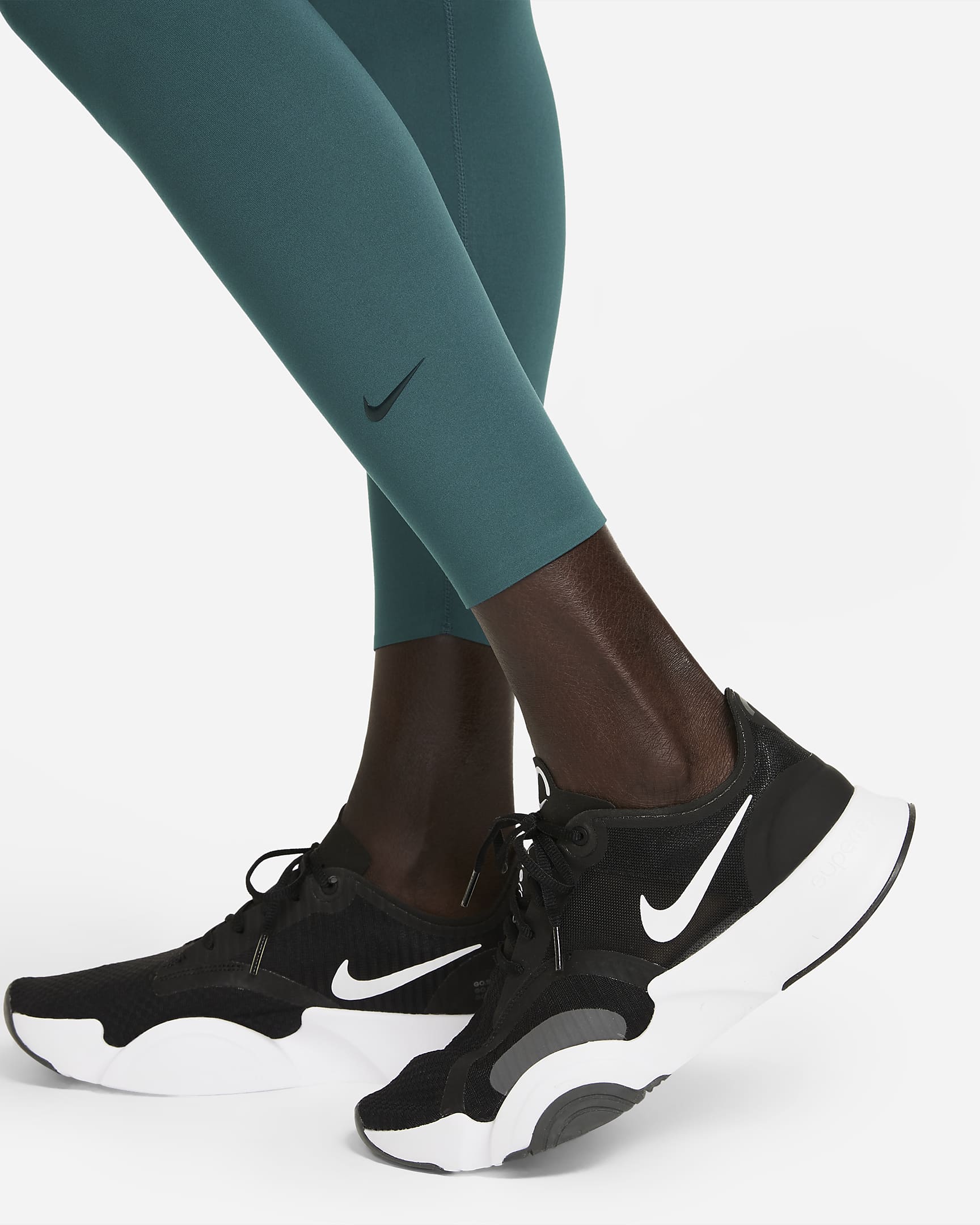 Nike One Luxe Women's Mid-Rise 7/8 Leggings - Dark Teal Green/Clear