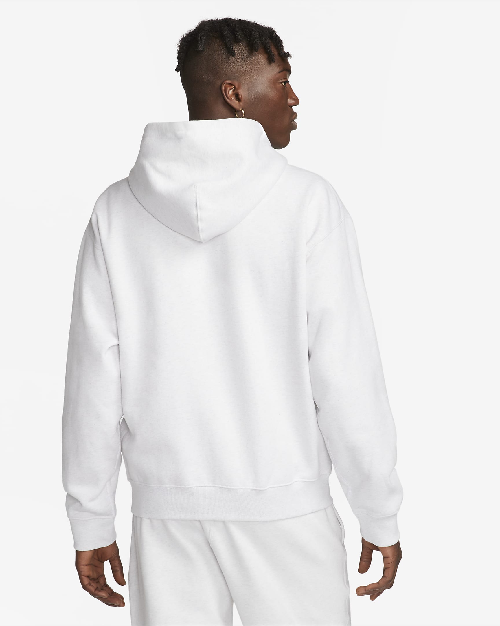 Hoodie com fecho completo Nike Solo Swoosh para homem - Birch Heather/Branco