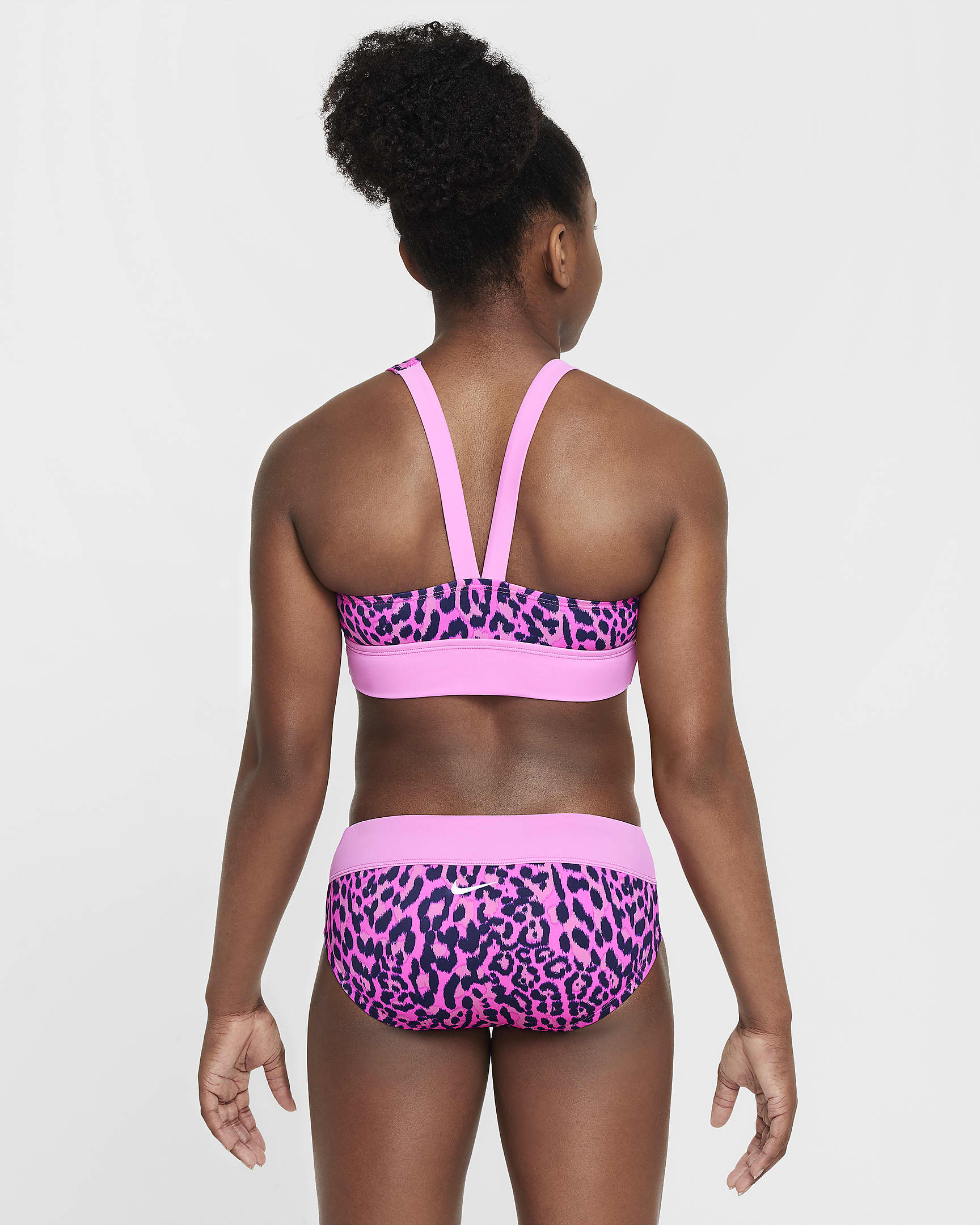 Nike Swim Wild Older Kids' (Girls') Asymmetrical Monokini - Fierce Pink/Midnight Navy/Playful Pink/Lilac Bloom