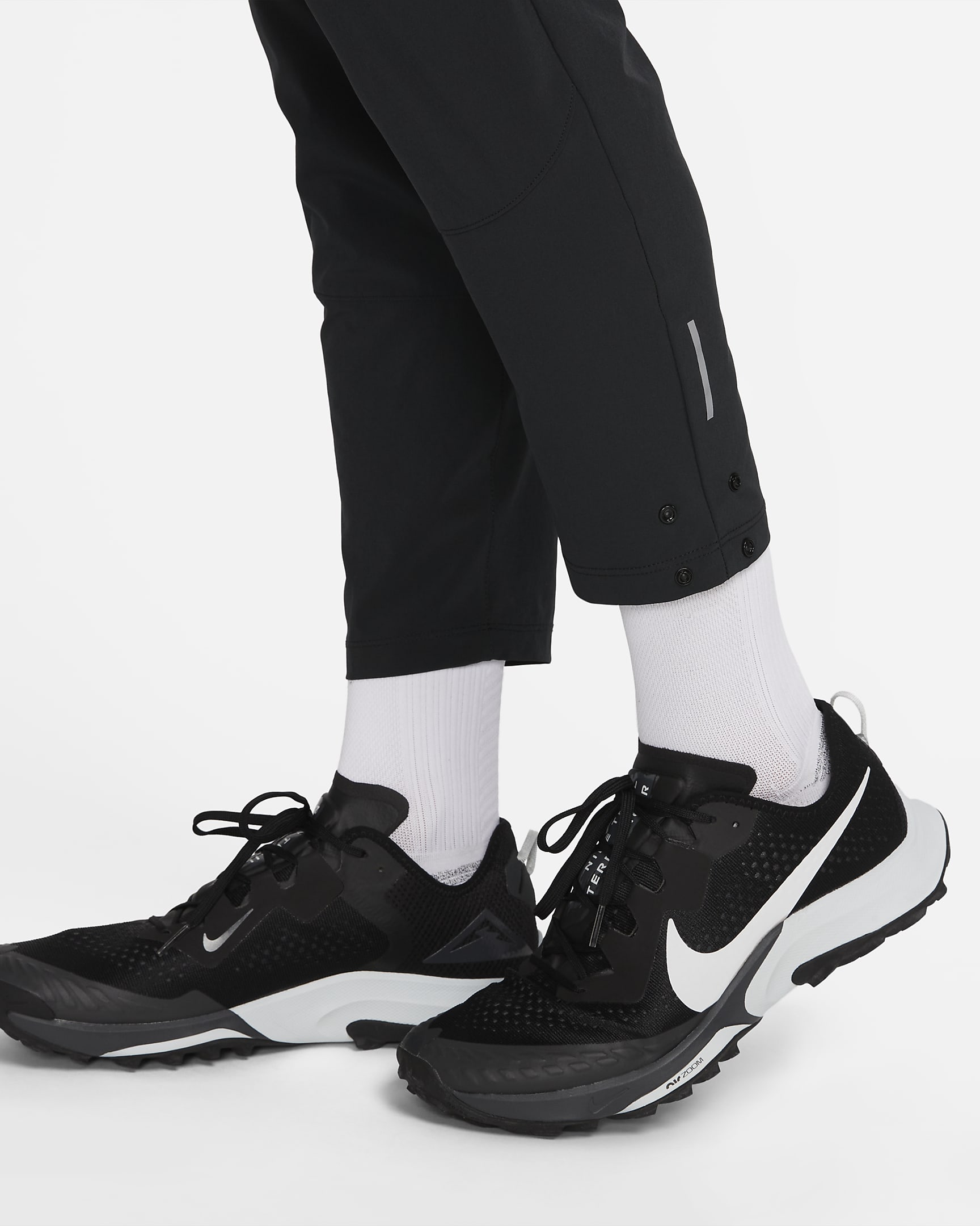 Pants de correr Dri-FIT para hombre Nike Trail Dawn Range - Negro/Negro/Blanco