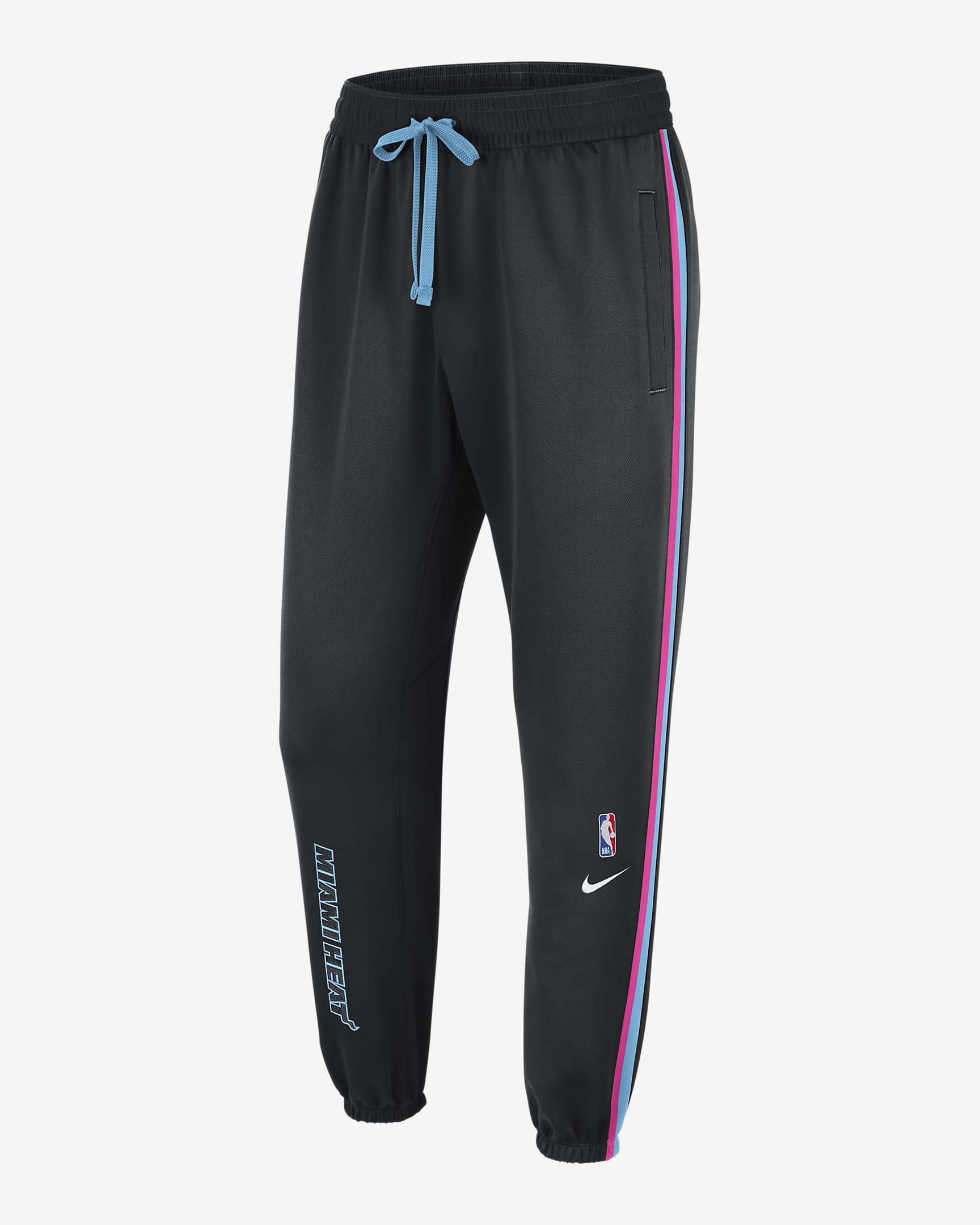 Miami Heat Showtime City Edition Men's Nike Therma Flex NBA Trousers - Black/Laser Fuchsia/Blue Gale/White