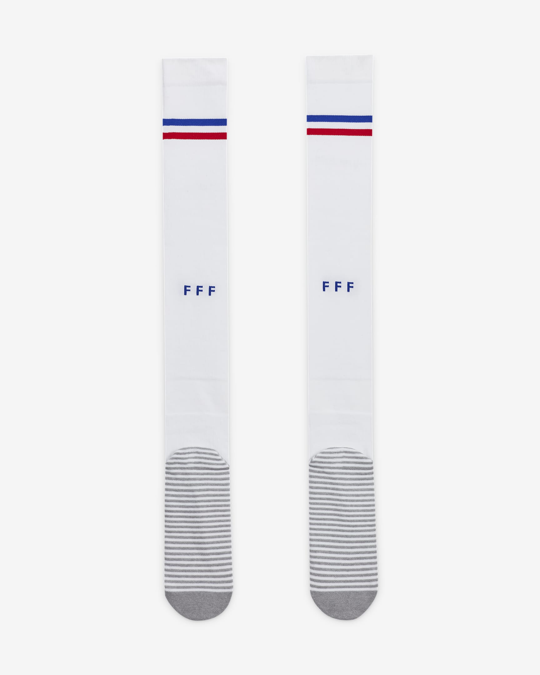 FFF Strike Away Nike Dri-FIT Football Knee-High Socks - White/Bright Blue/University Red/Bright Blue