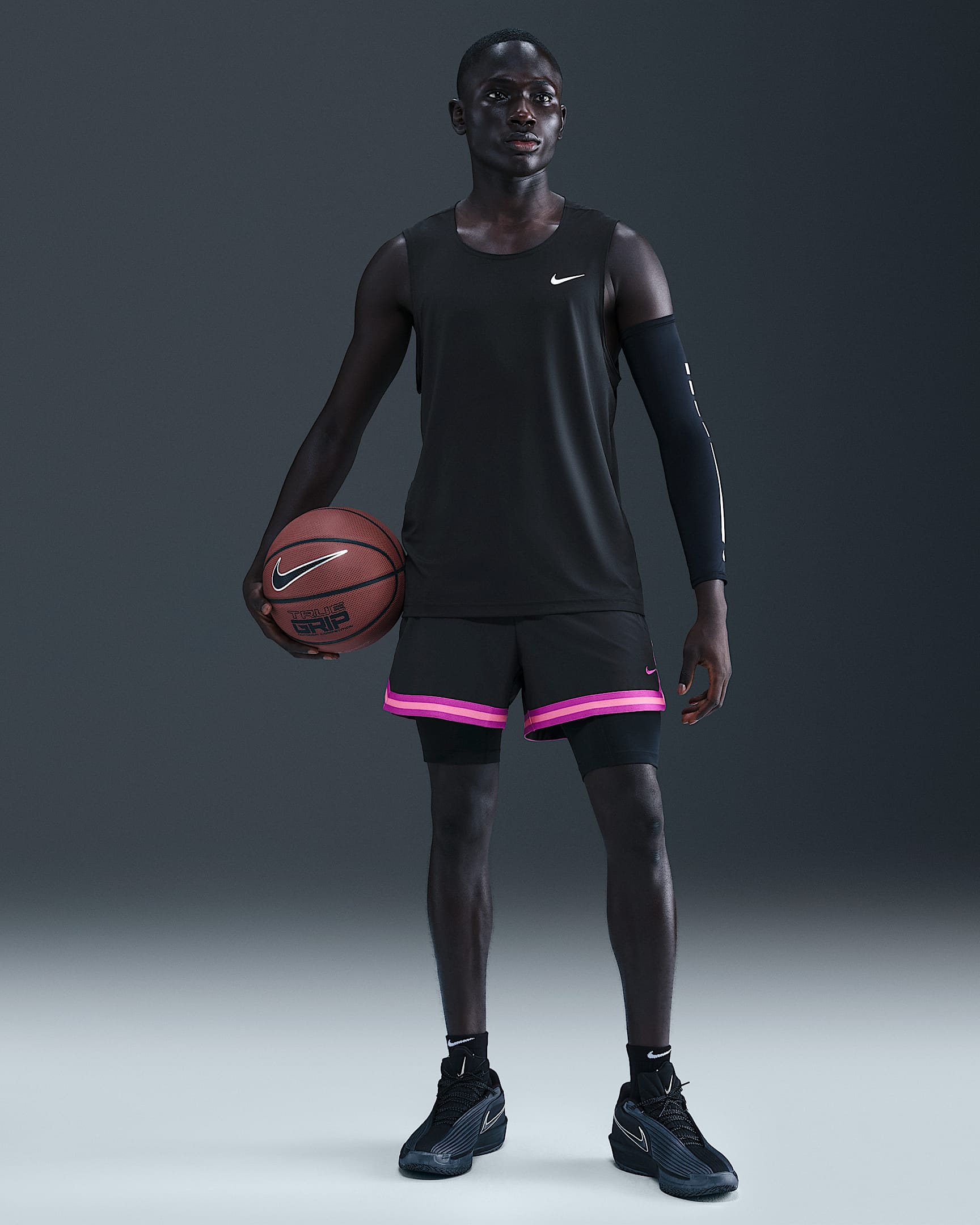 Nike DNA Men's Dri-FIT 4" 2-in-1 Basketball Shorts - Black/Vivid Purple