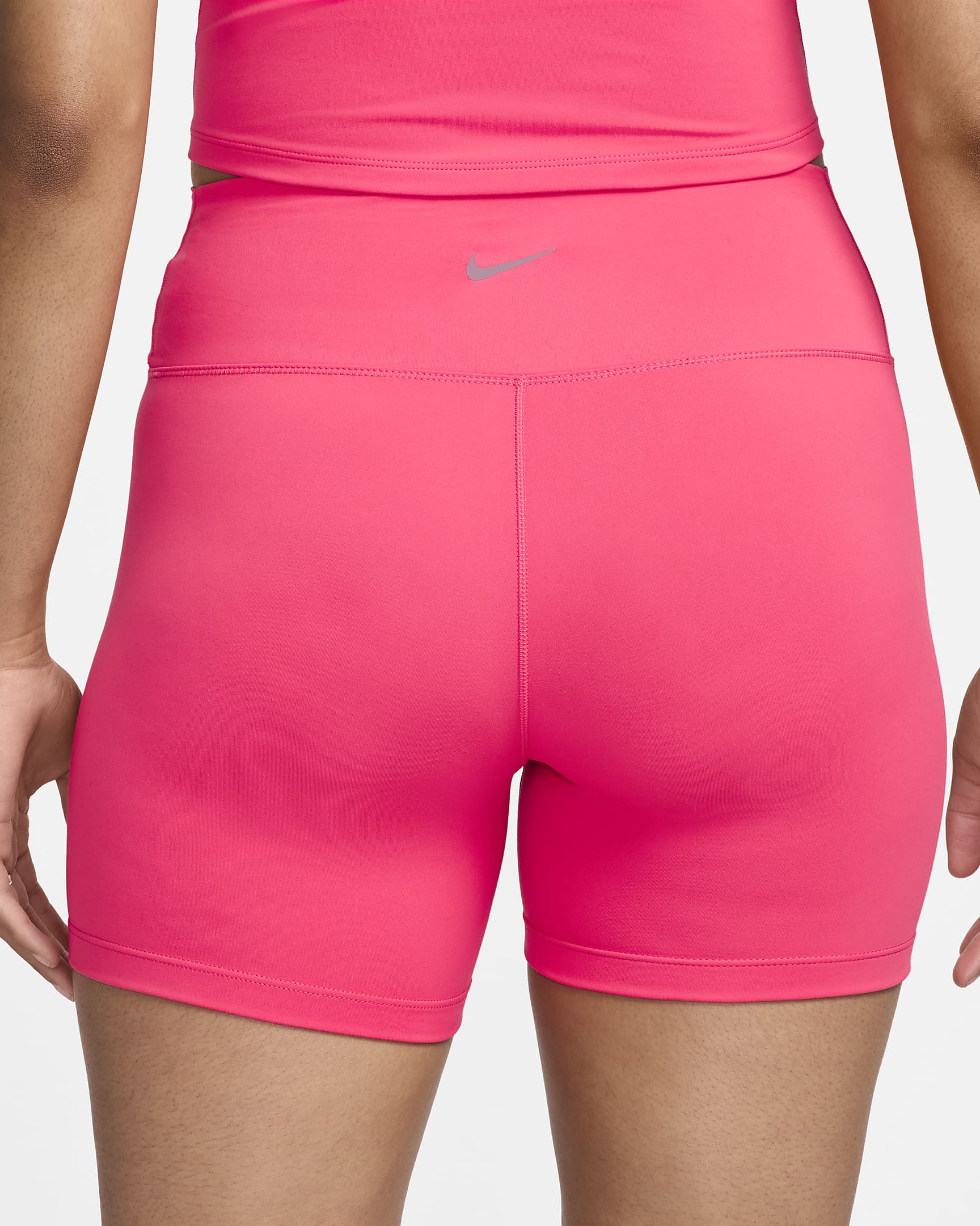 Shorts de ciclismo de tiro alto de 13 cm para mujer Nike One - Rosa margarita/Negro