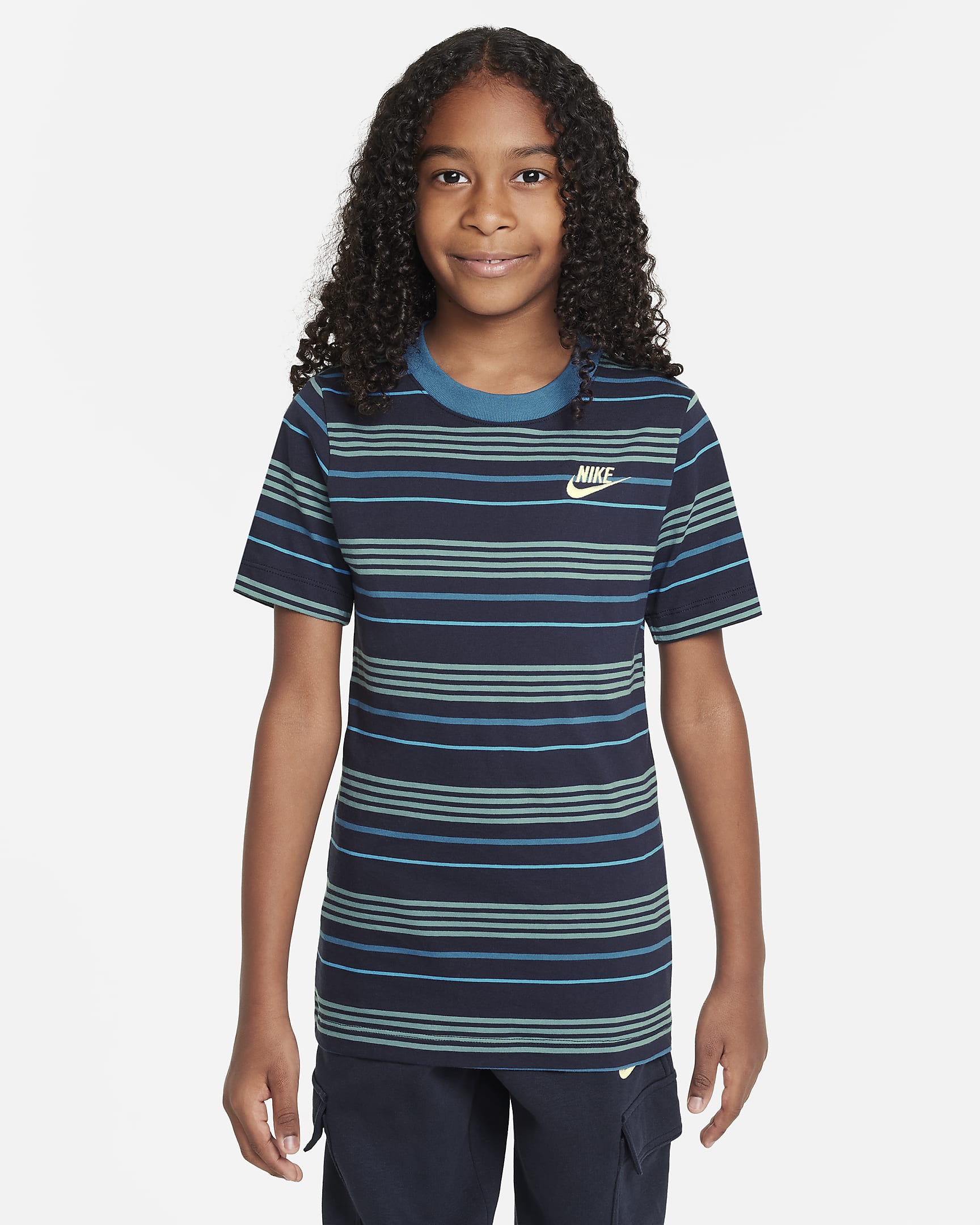 Nike Sportswear Older Kids' T-Shirt - Obsidian/Industrial Blue