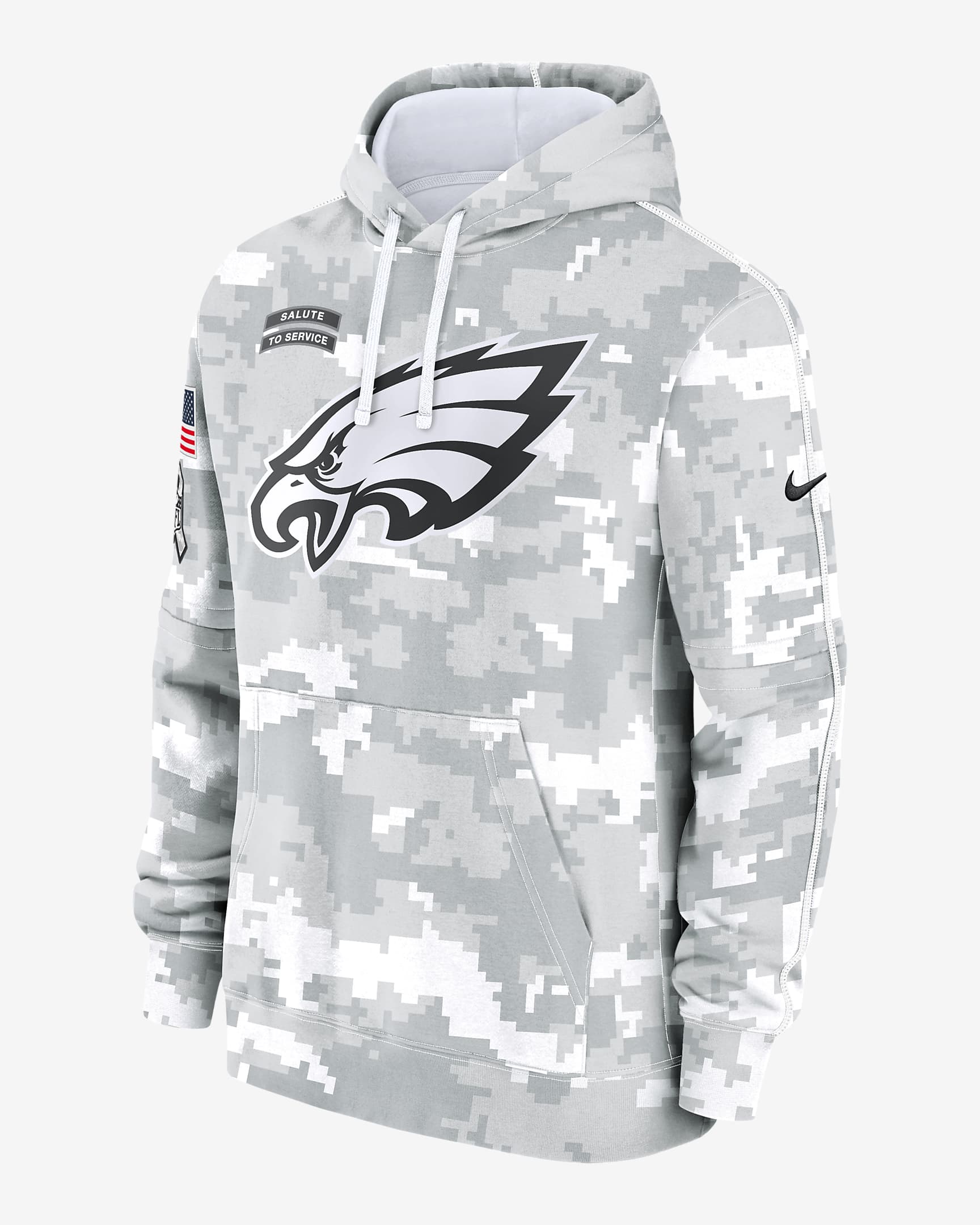 Philadelphia Eagles Salute to Service Primary Edge Club Men's Nike NFL Pullover Hoodie - White