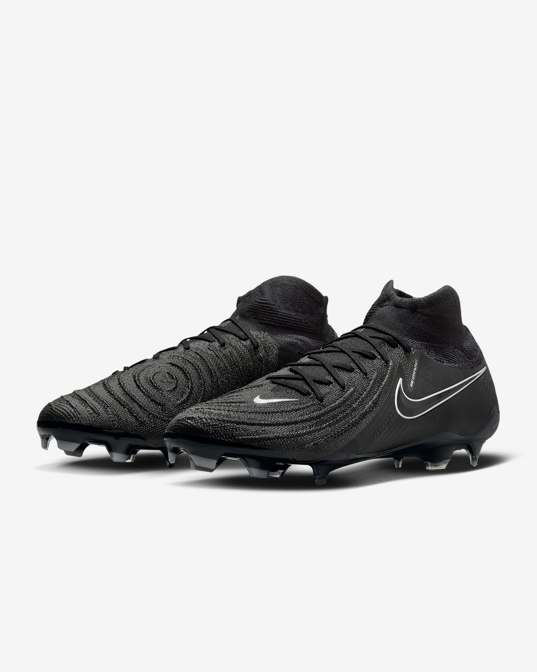 รองเท้าสตั๊ดฟุตบอลหุ้มข้อสูง FG Nike Phantom Luna 2 Elite - ดำ/ดำ