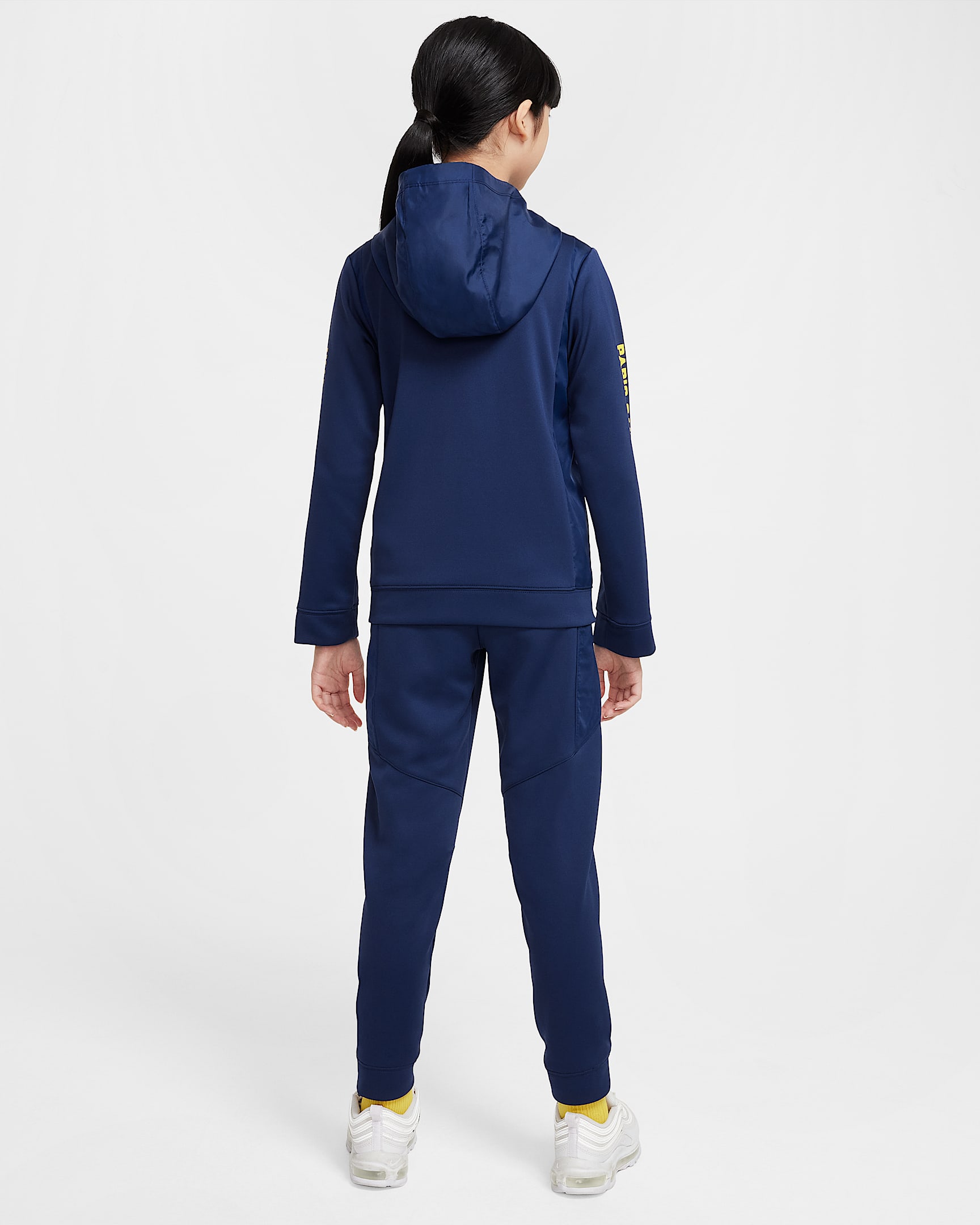 Paris Saint-Germain Older Kids' Nike Football Woven Tracksuit - Midnight Navy/Speed Yellow/White