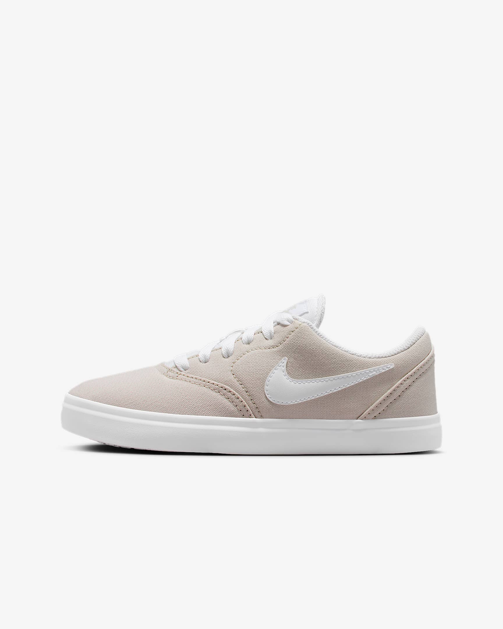 Tenis de skateboarding para niños grandes Nike SB Check Canvas - Hueso claro/Blanco