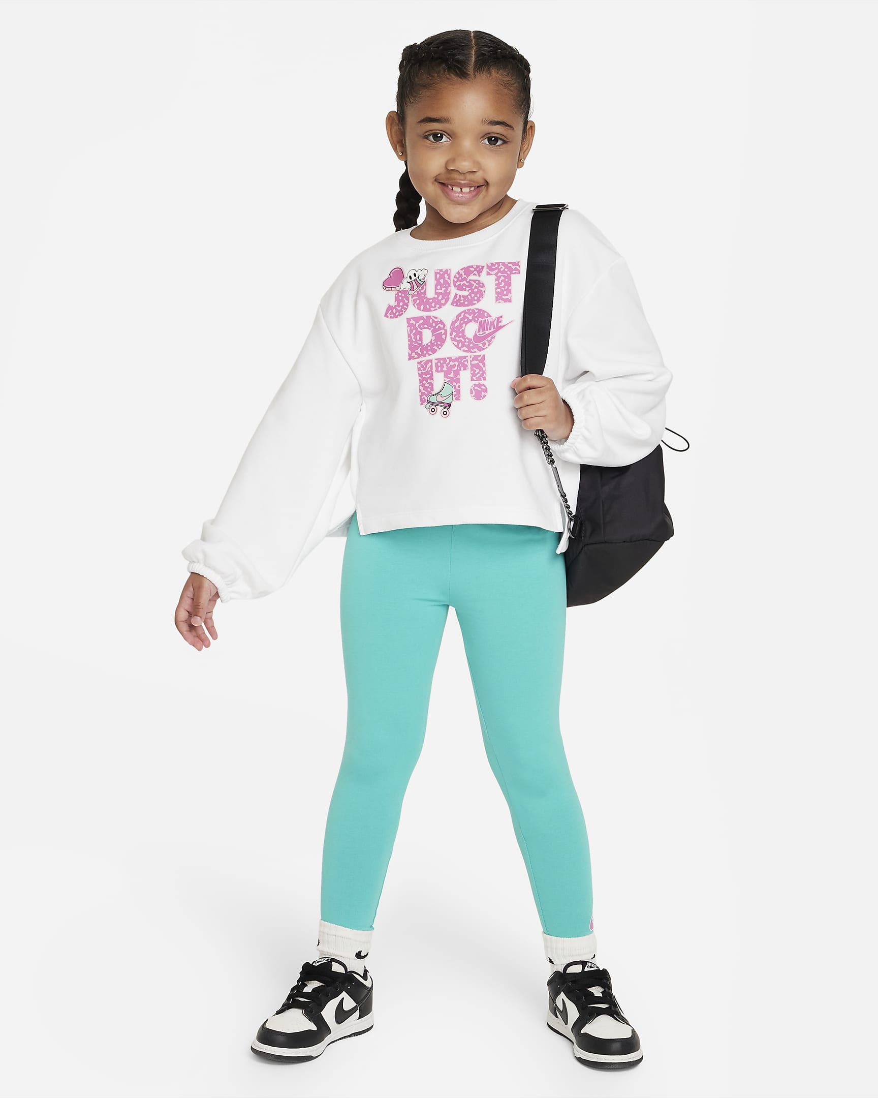 Set Cardigan E Leggings Alla Moda Con Stampa Selfie Per Ragazze Dai 7 - Foto 12