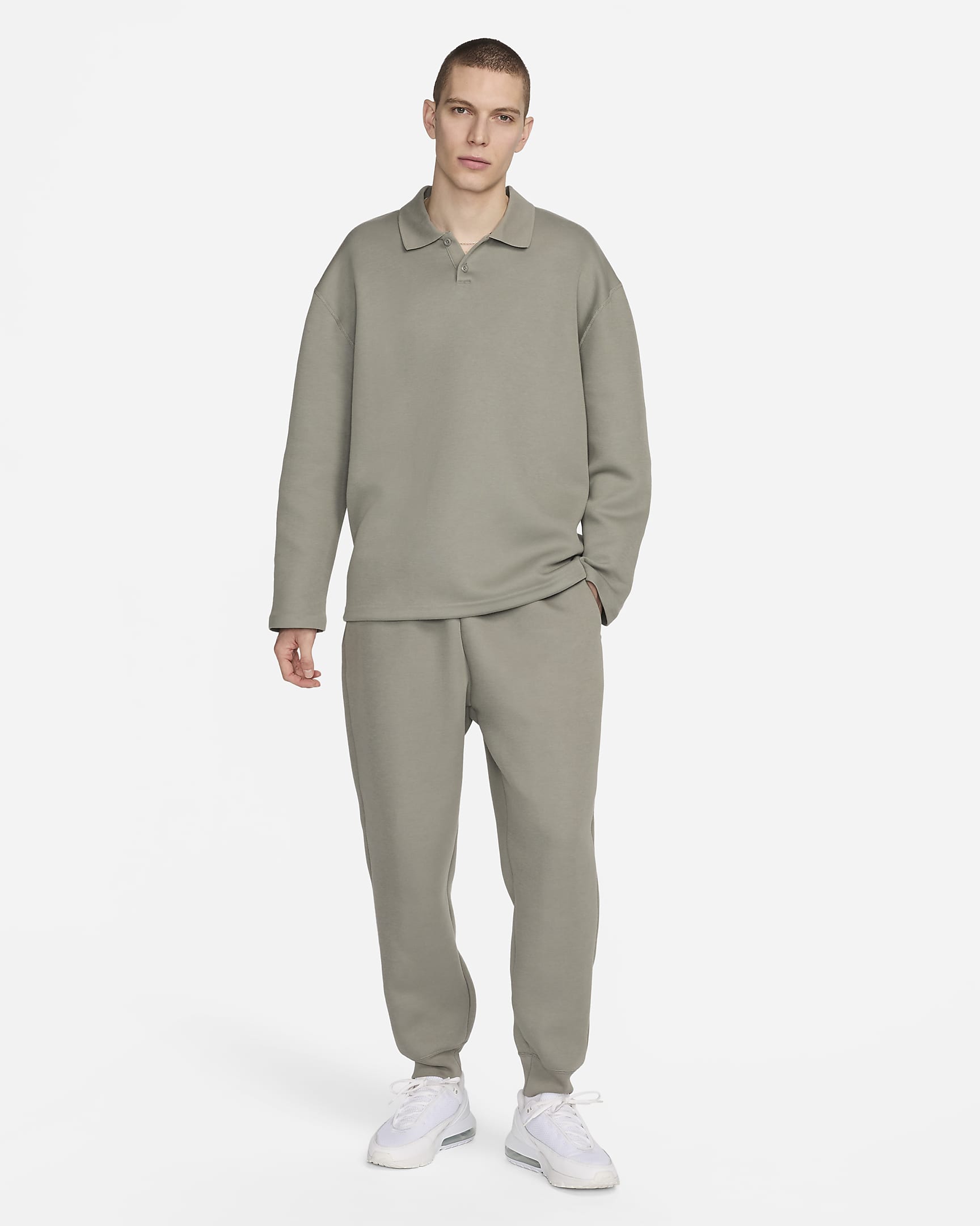 Nike Tech Fleece Re-imagined Men's Polo - Dark Stucco