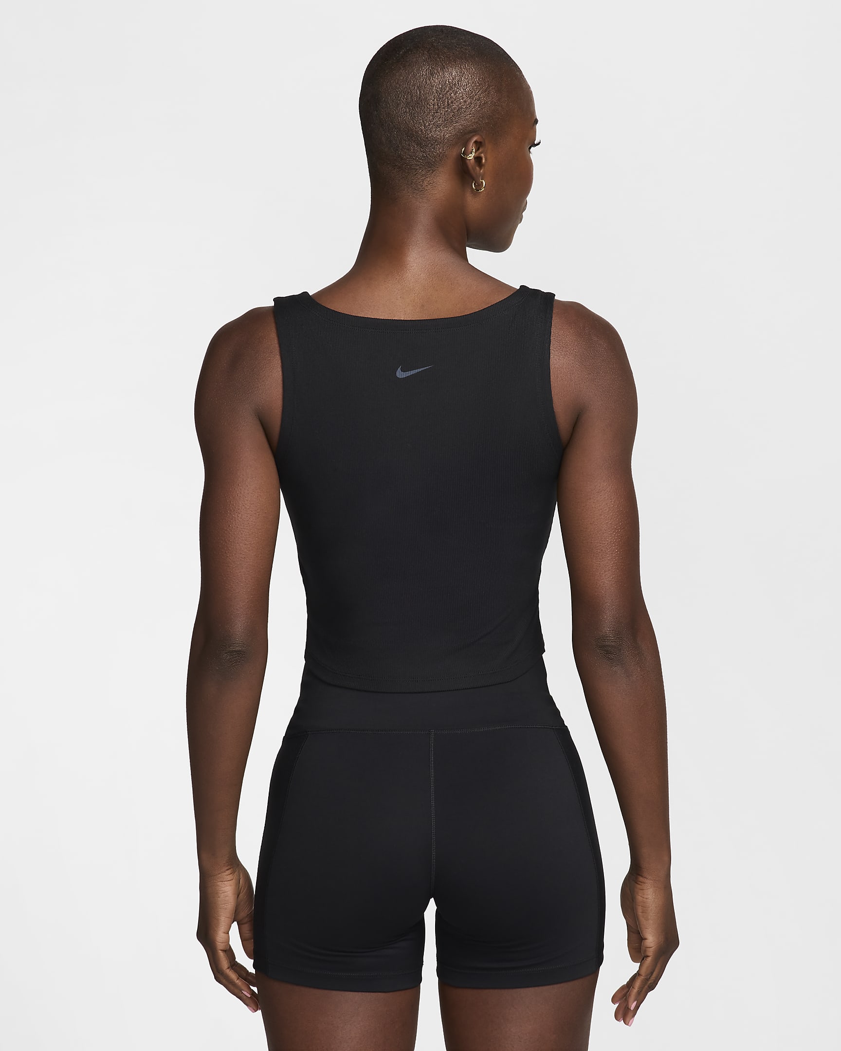 Débardeur court Dri-FIT Nike One Fitted Rib pour femme - Noir/Noir