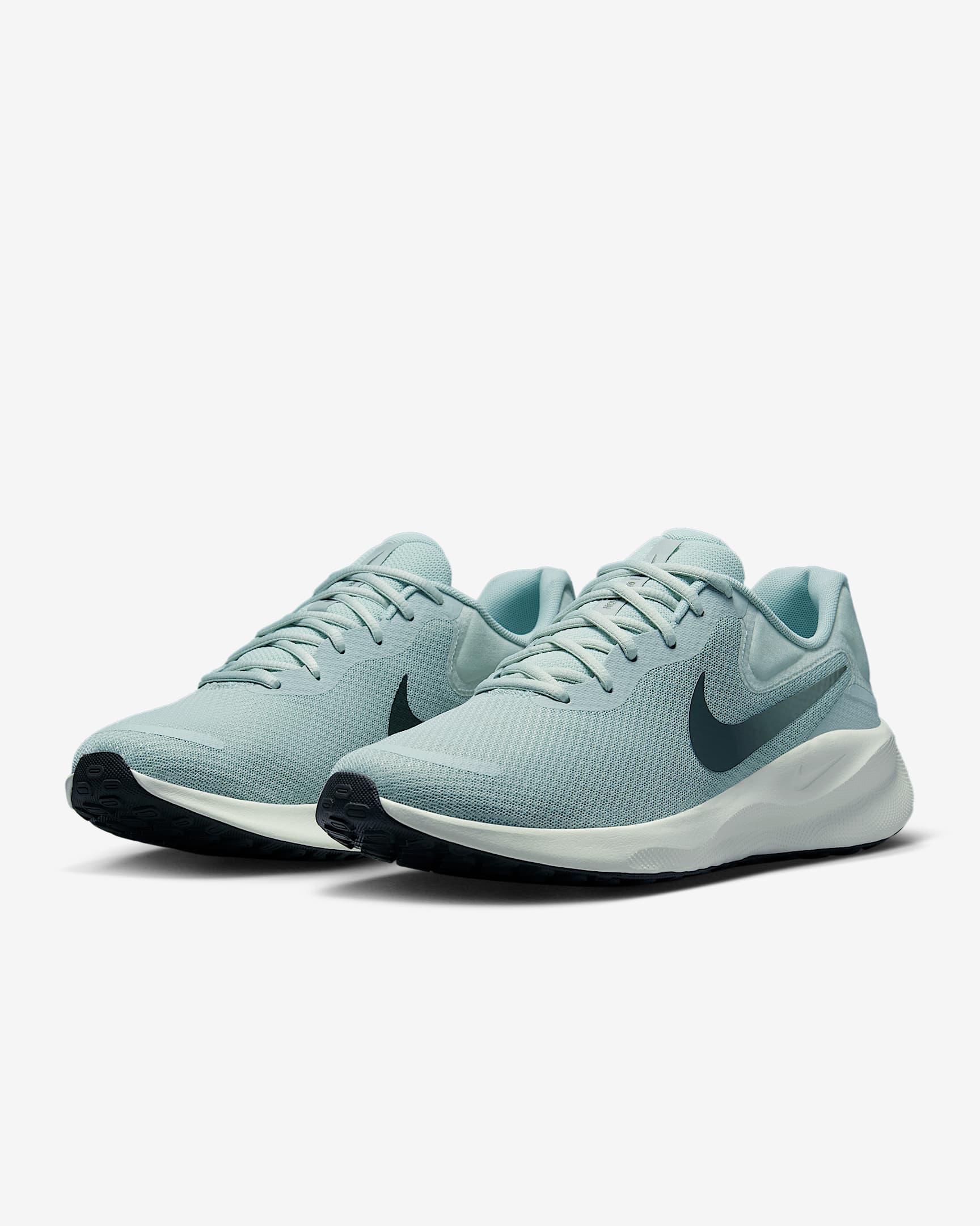 Nike Revolution 7 Men's Road Running Shoes - Light Silver/Light Army/Pale Ivory/Sequoia