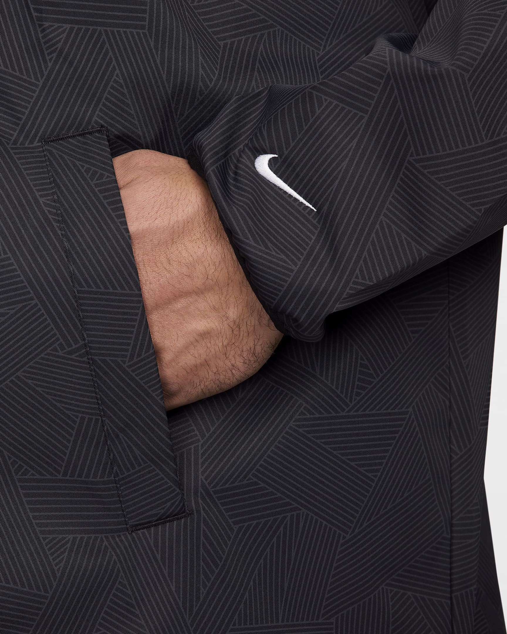 Nike Unscripted Repel Erkek Anorak Golf Ceketi - Siyah/Beyaz