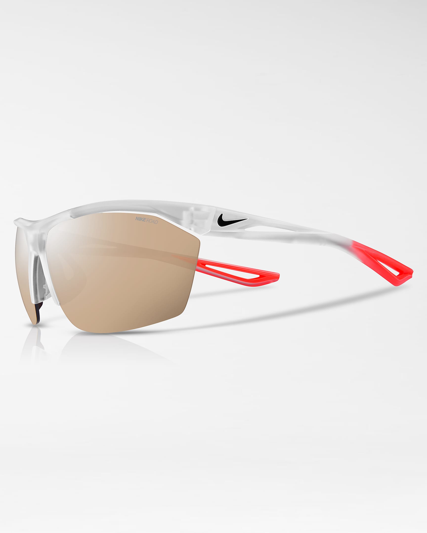 Nike Tailwind Sunglasses (Road Tint) - Clear/Bright Crimson