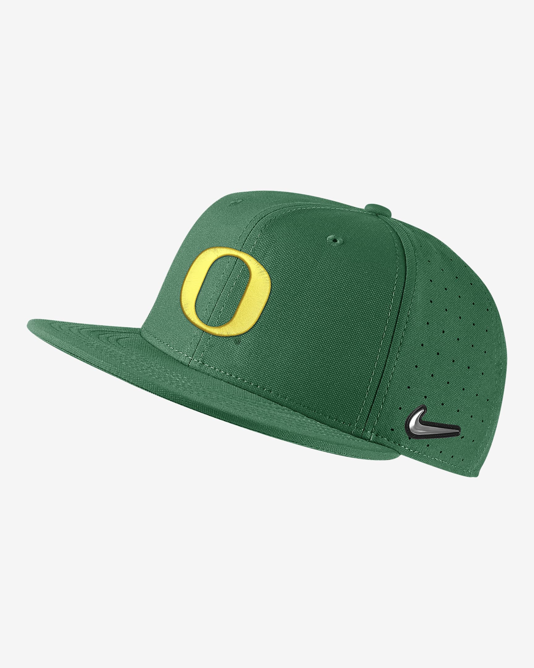 Gorro de béisbol ajustado Nike College Oregon - Verde manzana