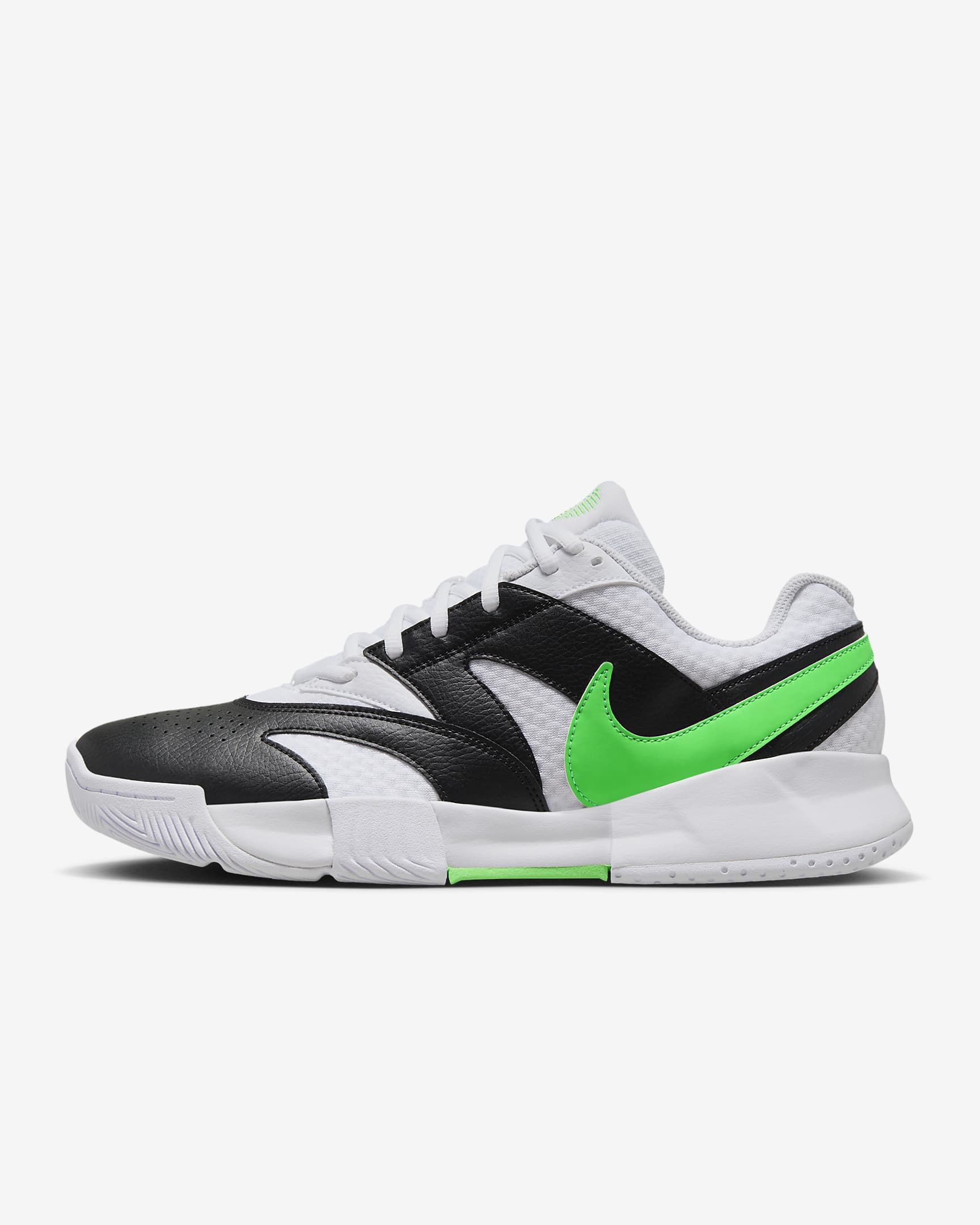 NikeCourt Lite 4 Men's Tennis Shoes - White/Black/Poison Green