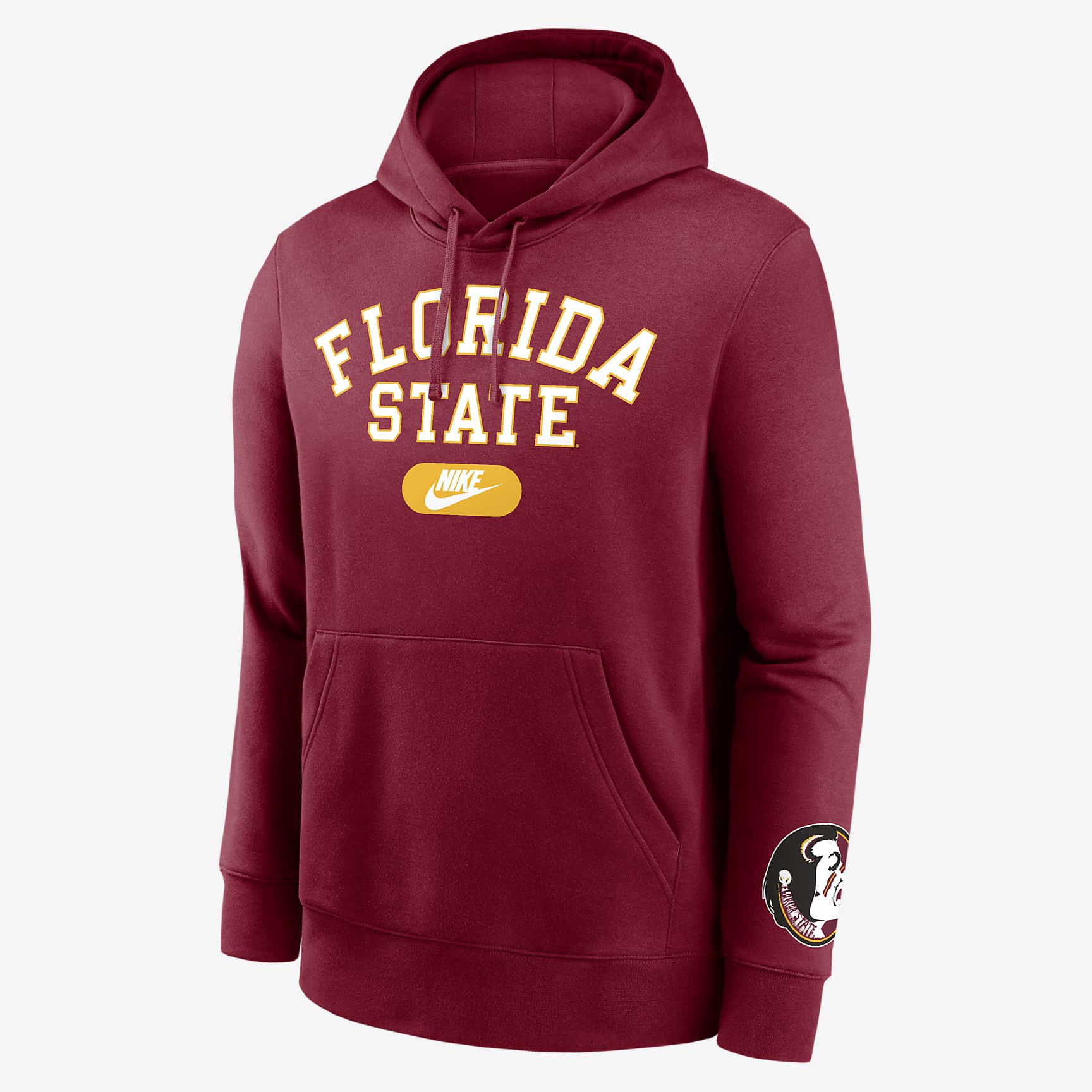 Florida State Seminoles Legacy Club Foundational Men's Nike College Pullover Hoodie - Team Crimson