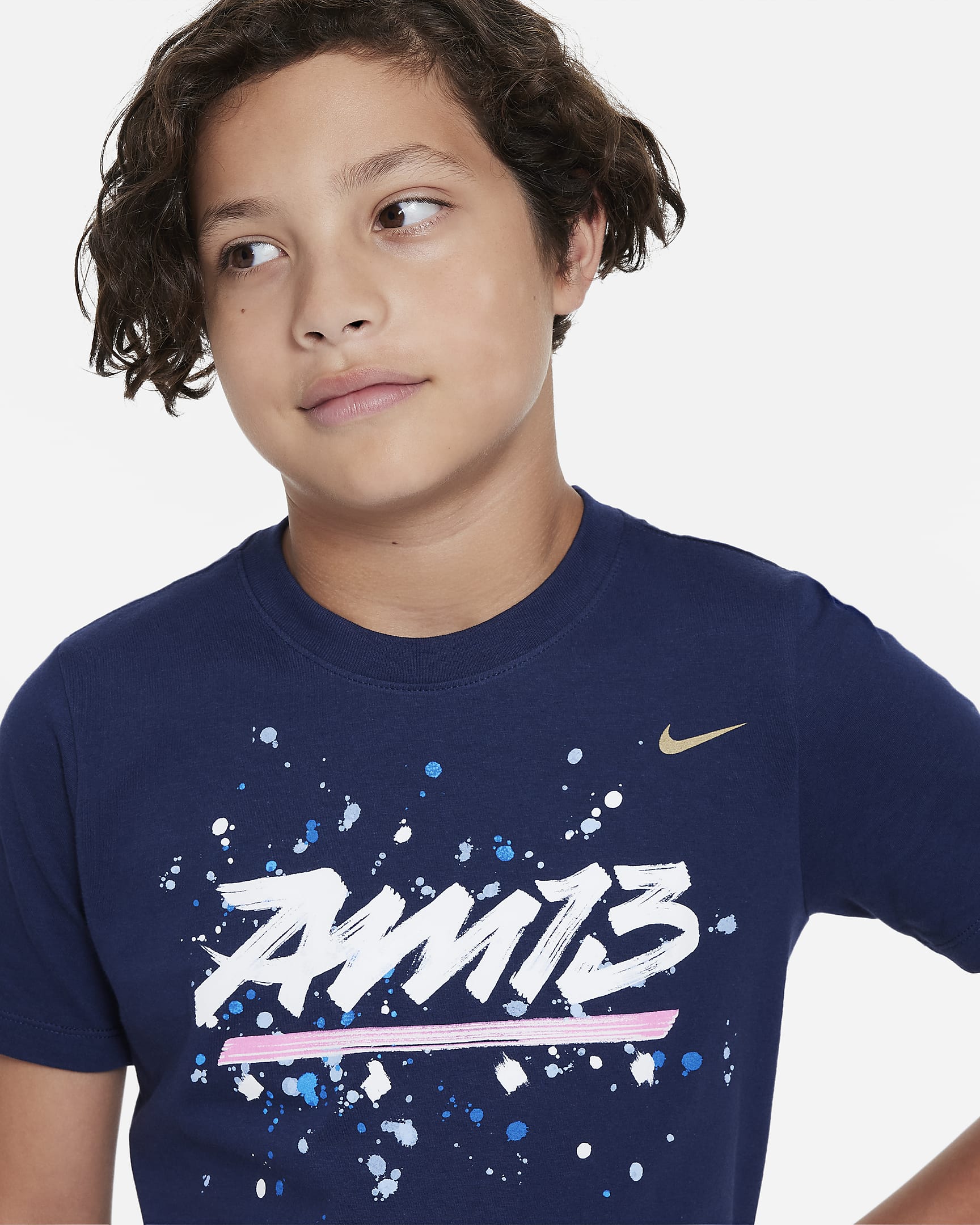 Playera de fútbol Nike para niño talla grande Alex Morgan - Azul marino universitario