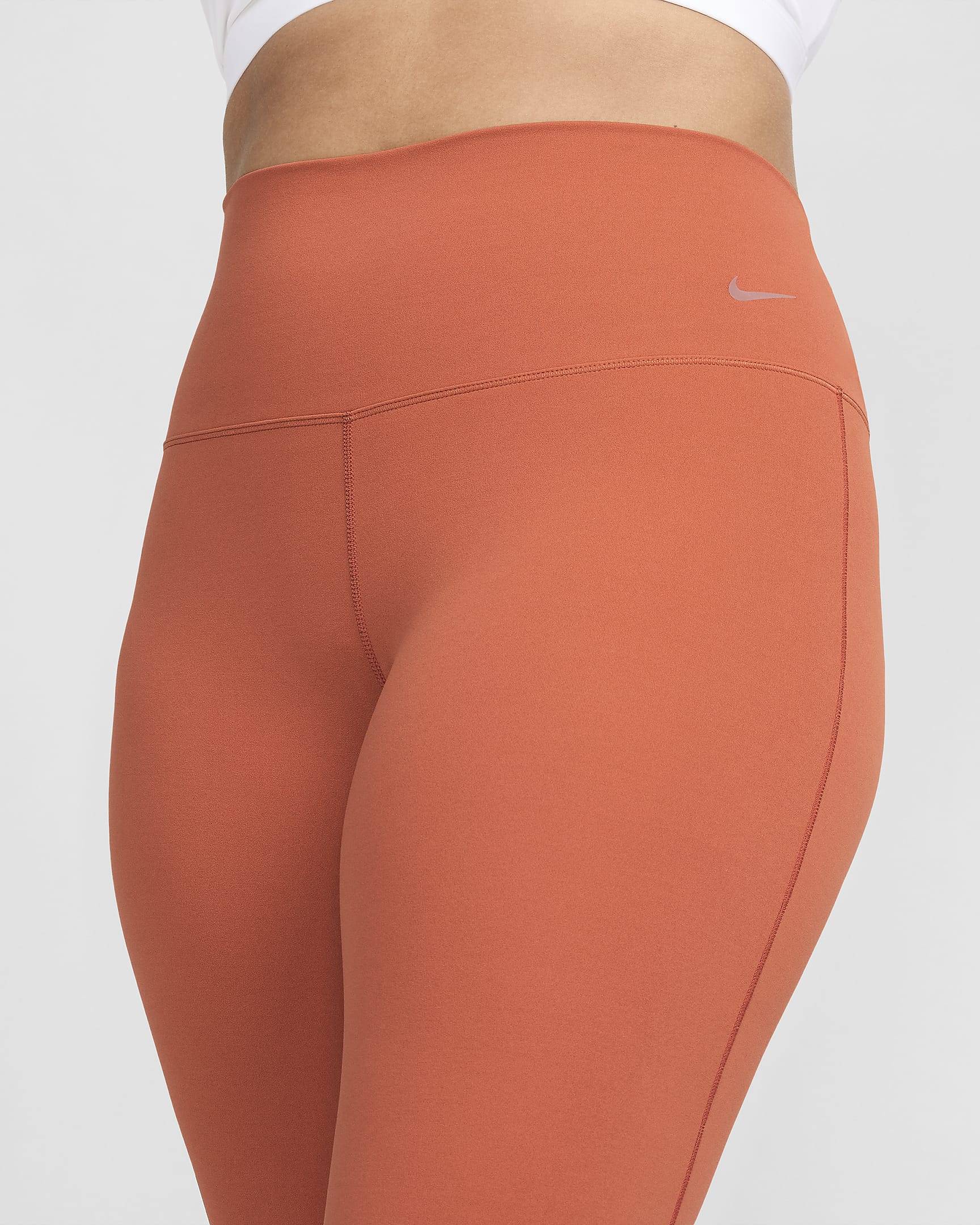 Nike Zenvy dameslegging met hoge taille en wijde pijpen - Burnt Sunrise/Zwart