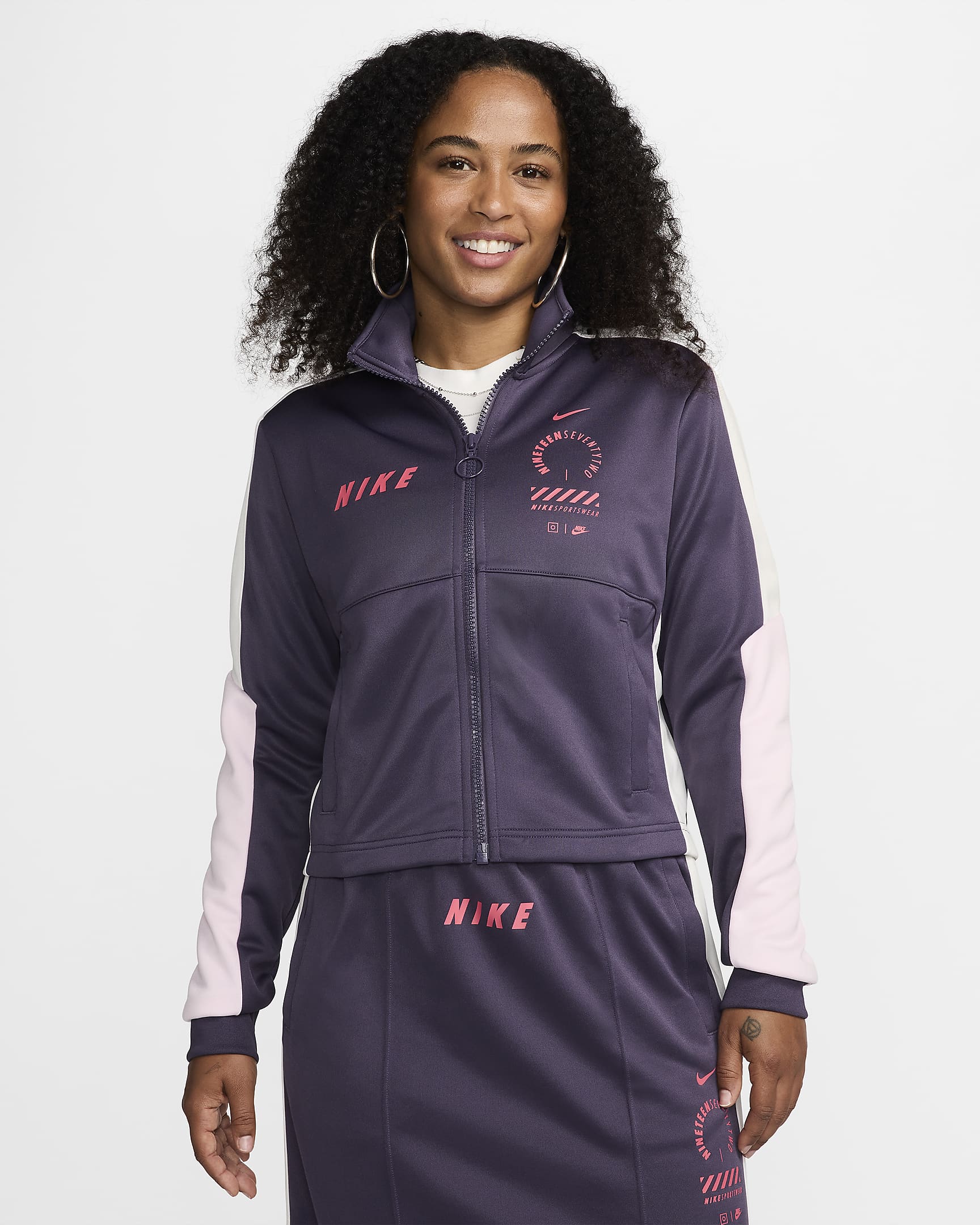 Track jacket Nike Sportswear – Donna - Dark Raisin/Pink Foam/Sail