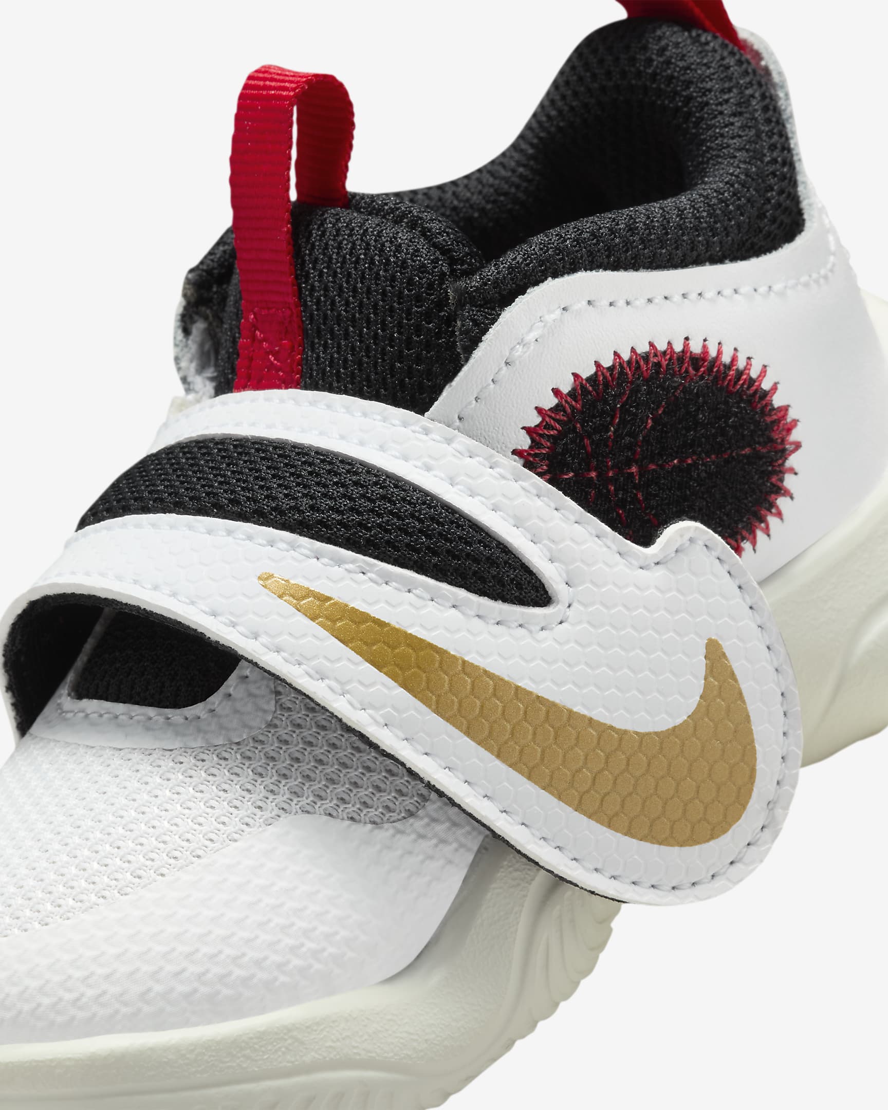 Nike Team Hustle D 11 Baby/Toddler Shoes - White/Metallic Gold/University Red/Black