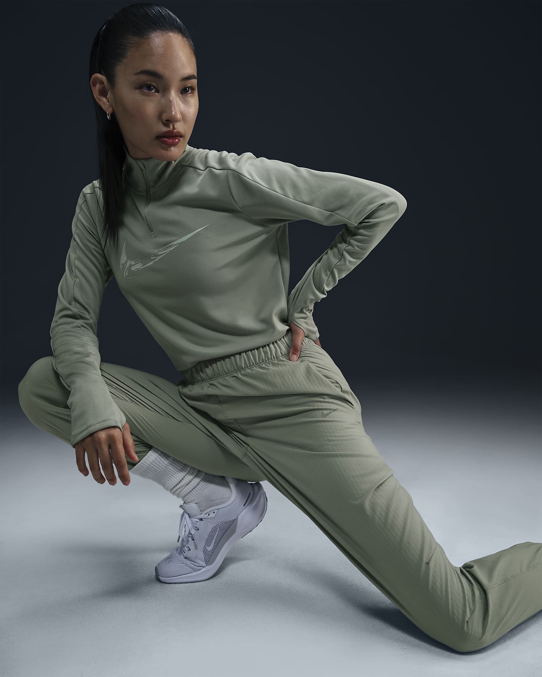 Nike Dri-FIT Fast Women's Mid-Rise 7/8 Warm-Up Running Trousers - Jade Horizon