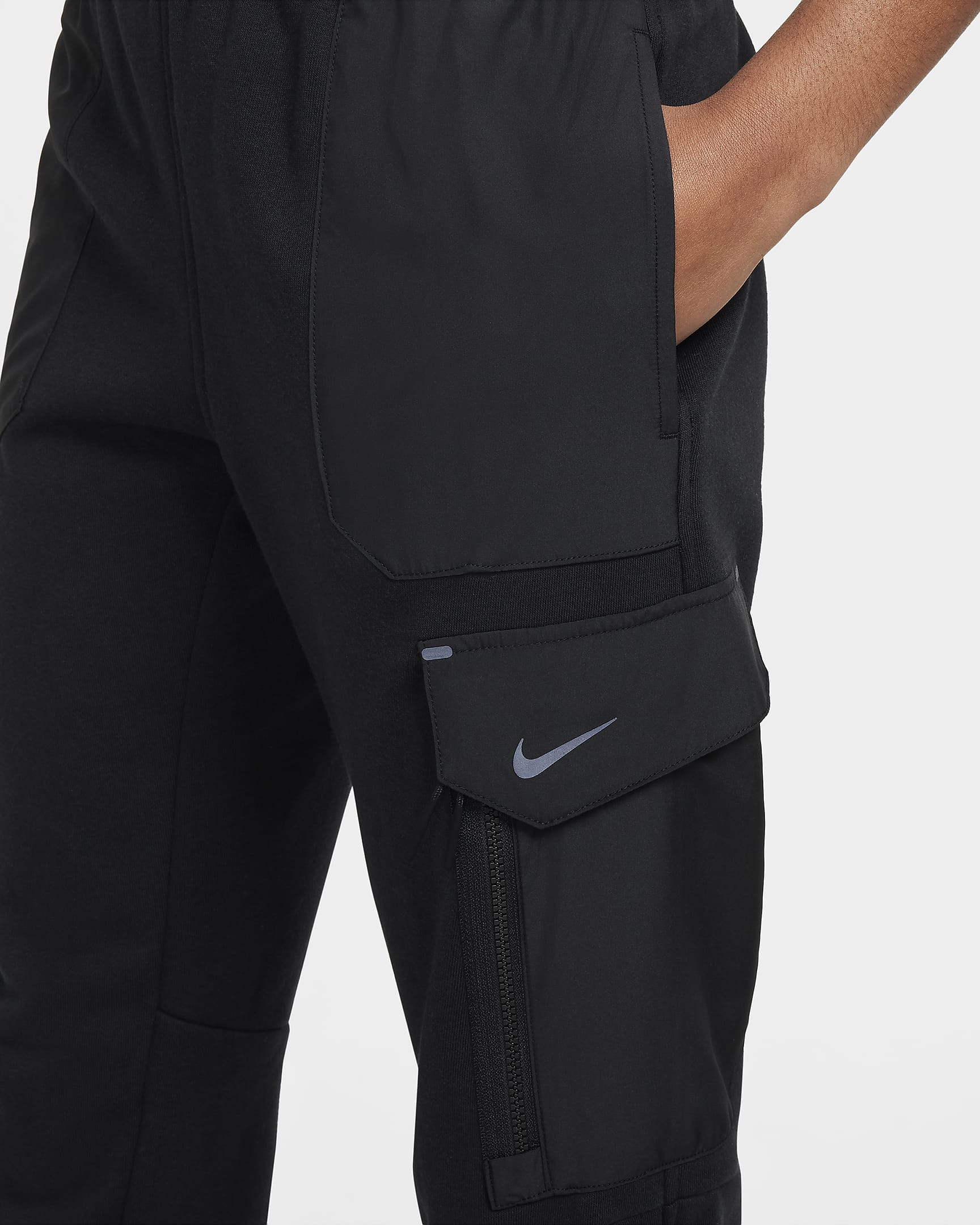 Φλις παντελόνι Nike Sportswear City Utility EasyOn για μεγάλα παιδιά - Μαύρο/Μαύρο