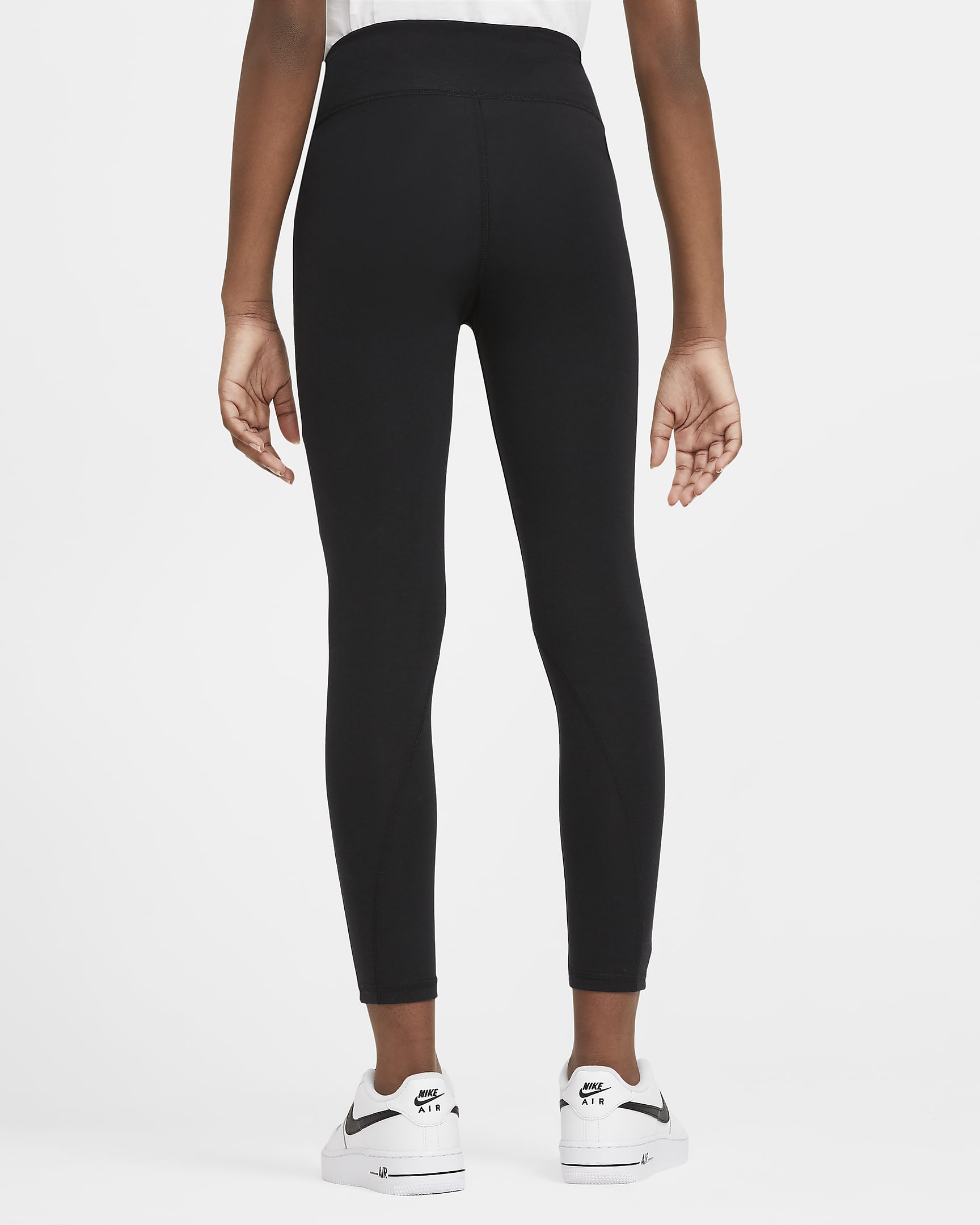 Nike Sportswear Favorites leggings med høyt liv til store barn (jente) - Svart/Hvit