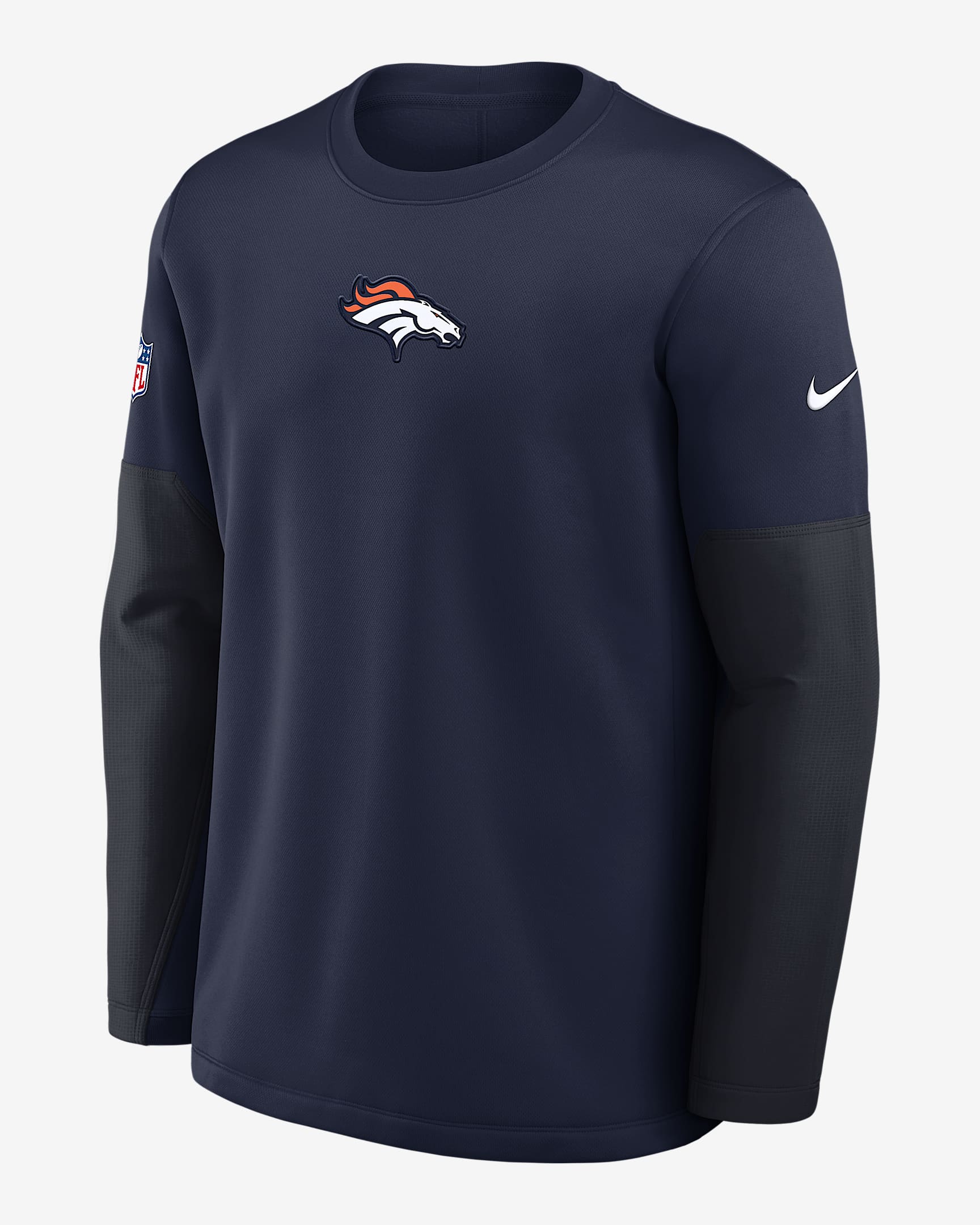 Denver Broncos Scripted To Win Sideline Coach Men's Nike Therma-FIT NFL Long-Sleeve T-Shirt - Navy