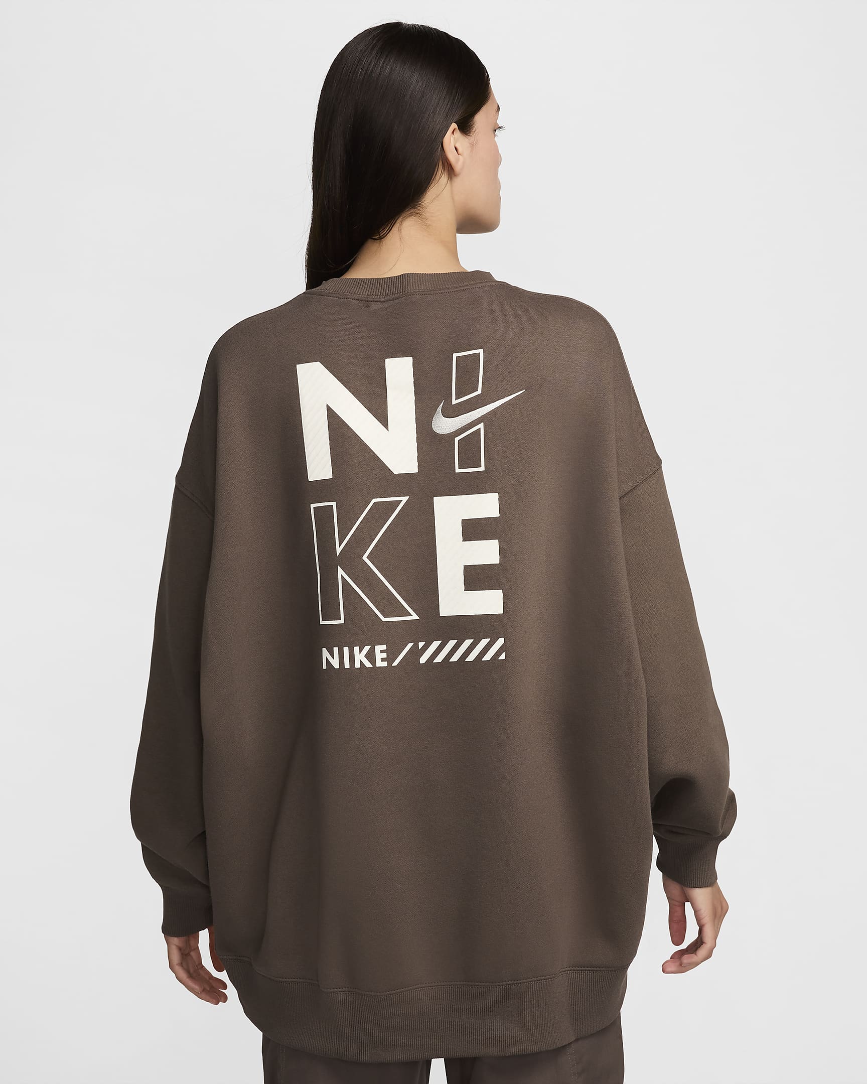 Nike Sportswear extragroßes Fleece-Sweatshirt mit Rundhalsausschnitt für Damen - Ironstone