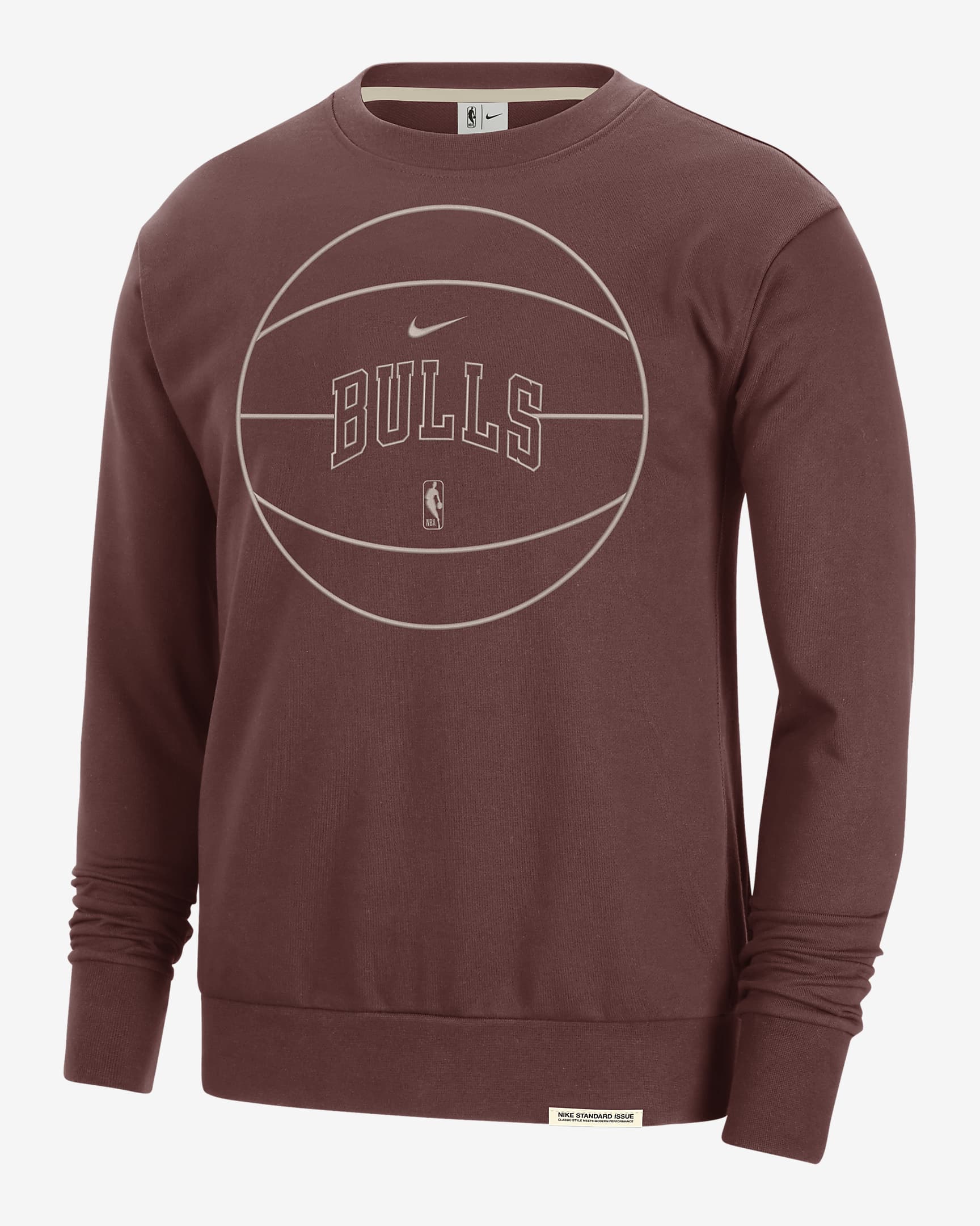 Chicago Bulls Standard Issue Men's Nike Dri-FIT NBA Sweatshirt - Dark Pony/Pale Ivory/Diffused Taupe