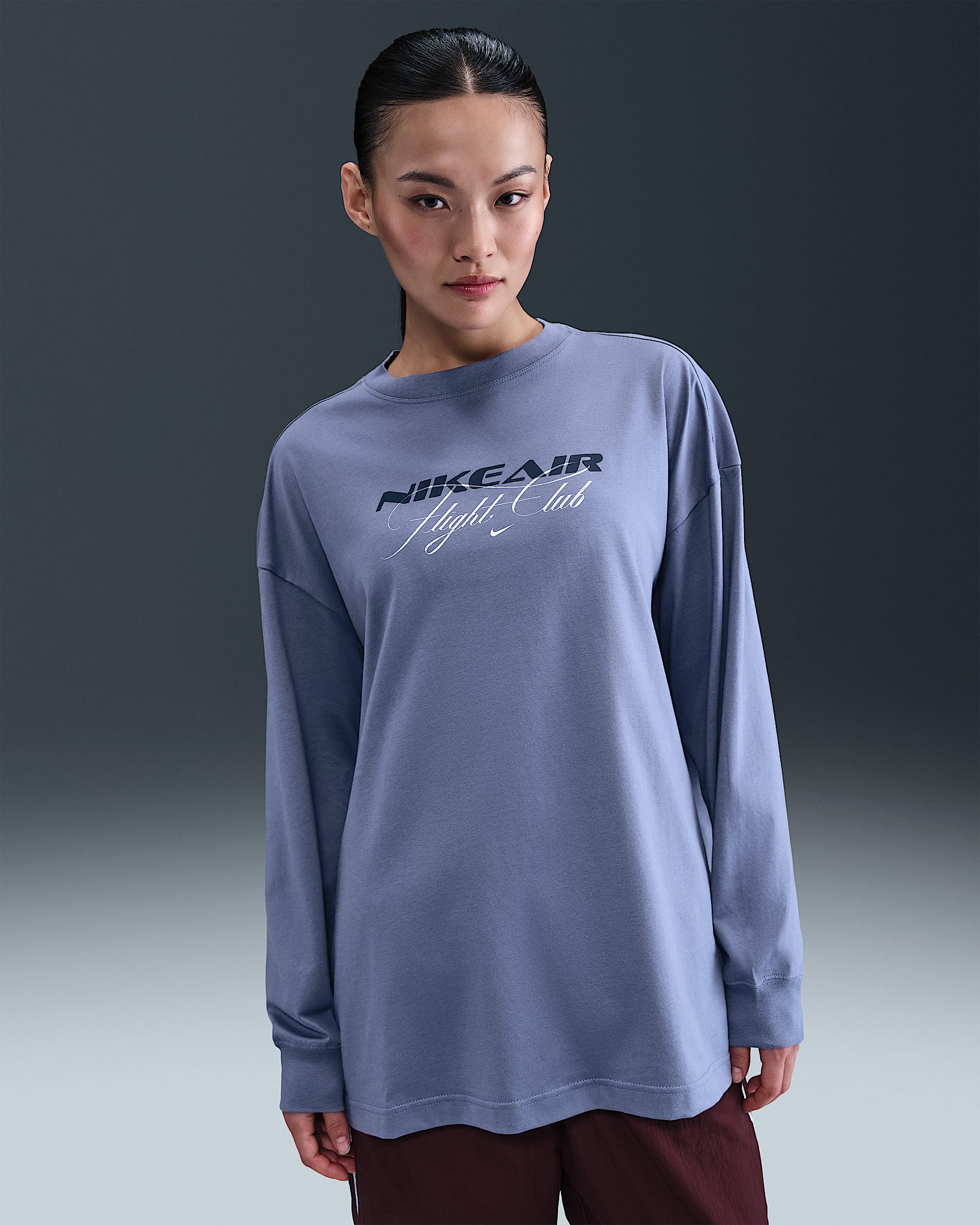 Nike Sportswear Women's Oversized Long-Sleeve T-Shirt - World Indigo