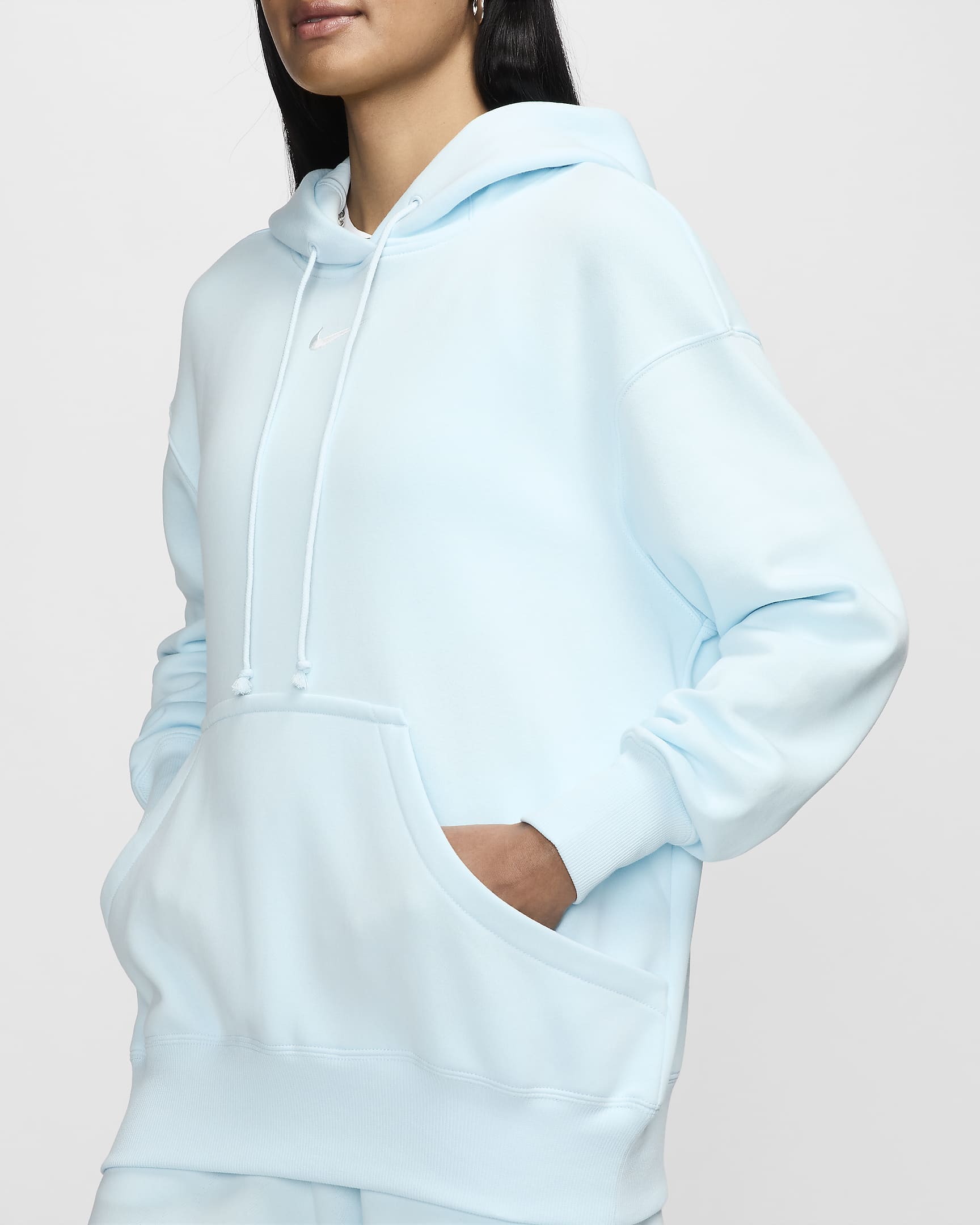 Sweat à capuche oversize Nike Sportswear Phoenix Fleece pour femme - Glacier Blue/Sail