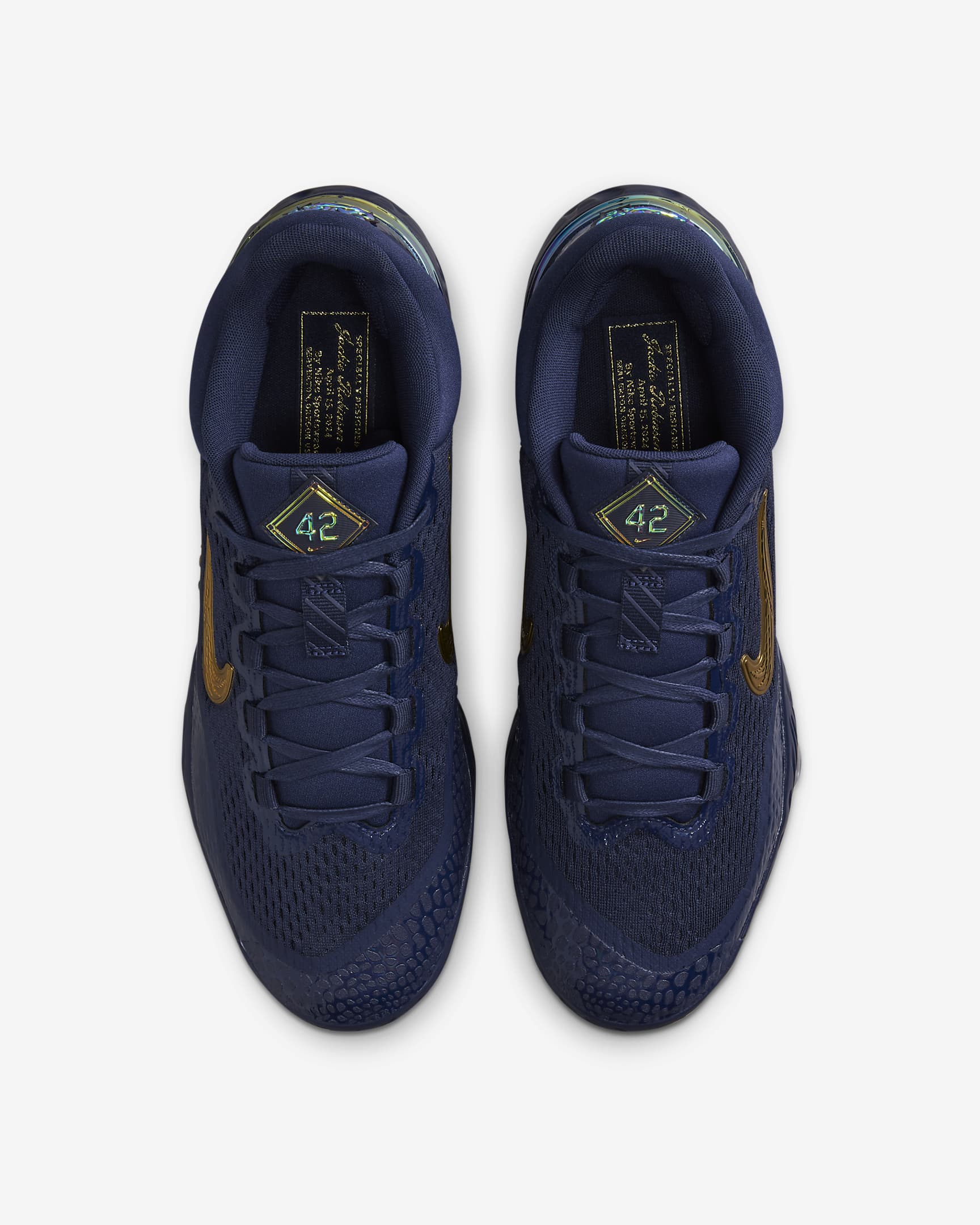 Nike Alpha Huarache Elite 4 Low MCS JRD Baseball Cleats - Midnight Navy/Midnight Navy/Metallic Gold