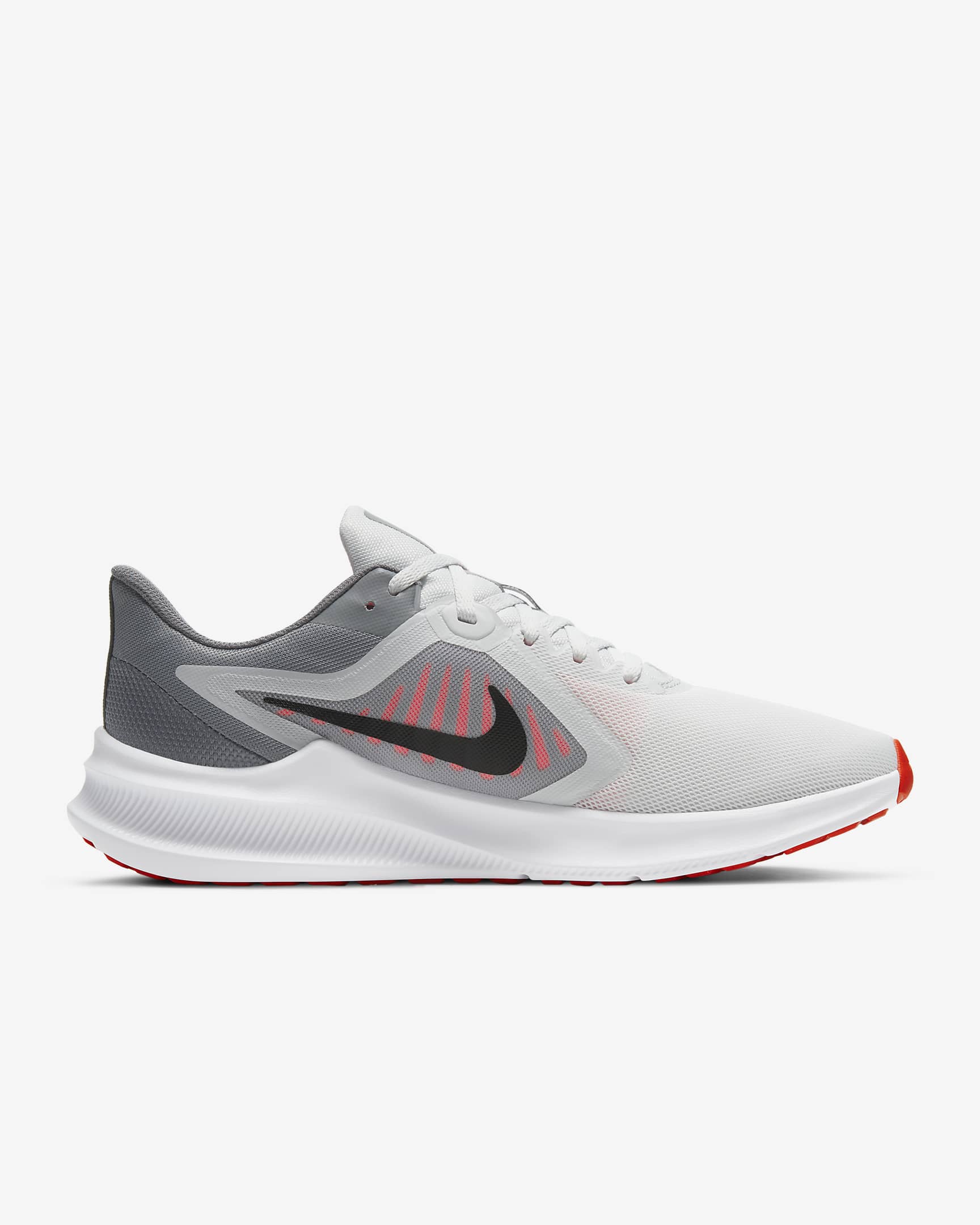 Nike Downshifter 10 Men's Road Running Shoes - Photon Dust/Bright Crimson/Smoke Grey/Black