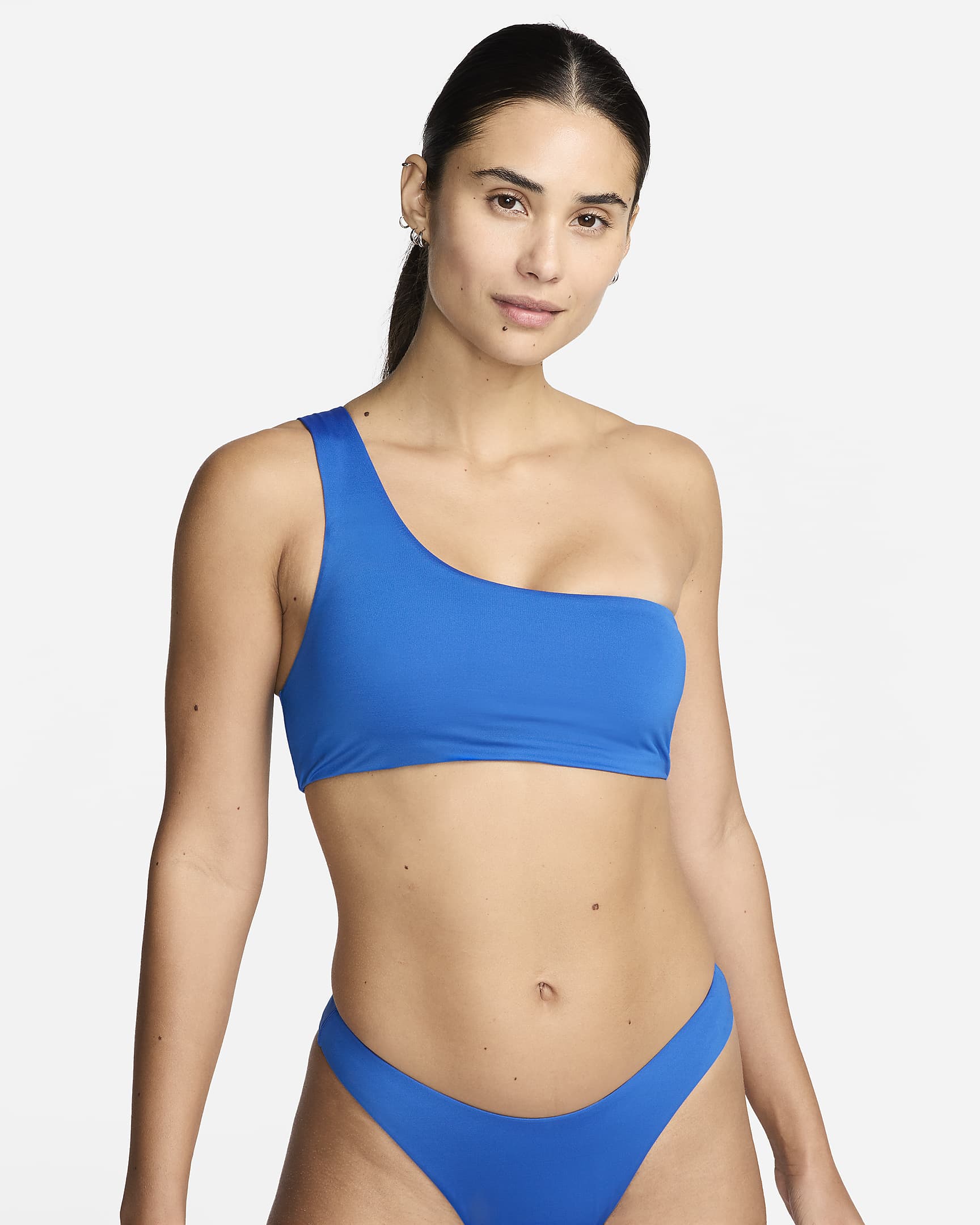 Top de bikini asimétrico para mujer Nike Swim Essential - Azul foto